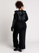 Nocturnal garden cropped zip up hoodie