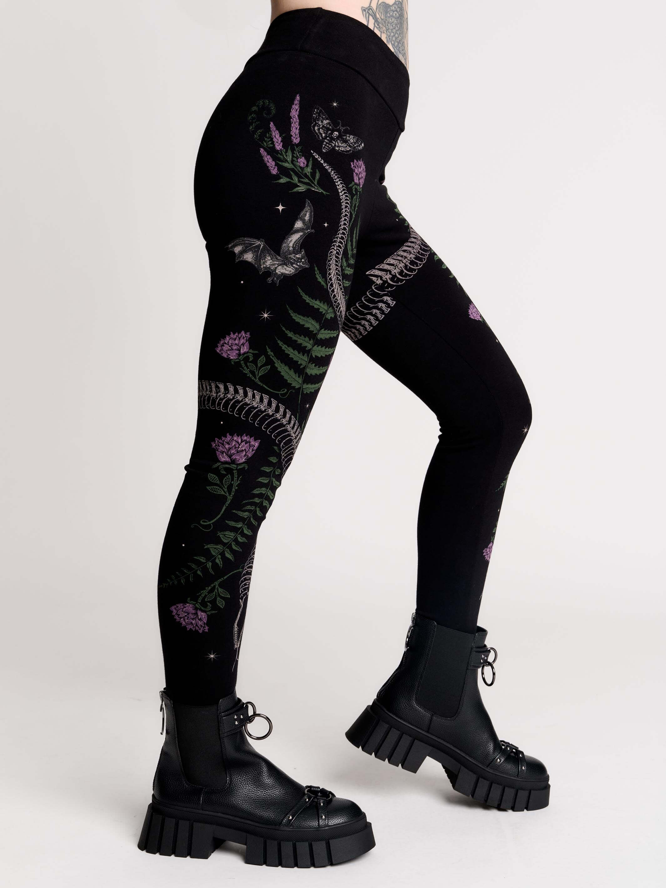 Snake Romance Legging | Gothic High-Waisted Cotton Leggings