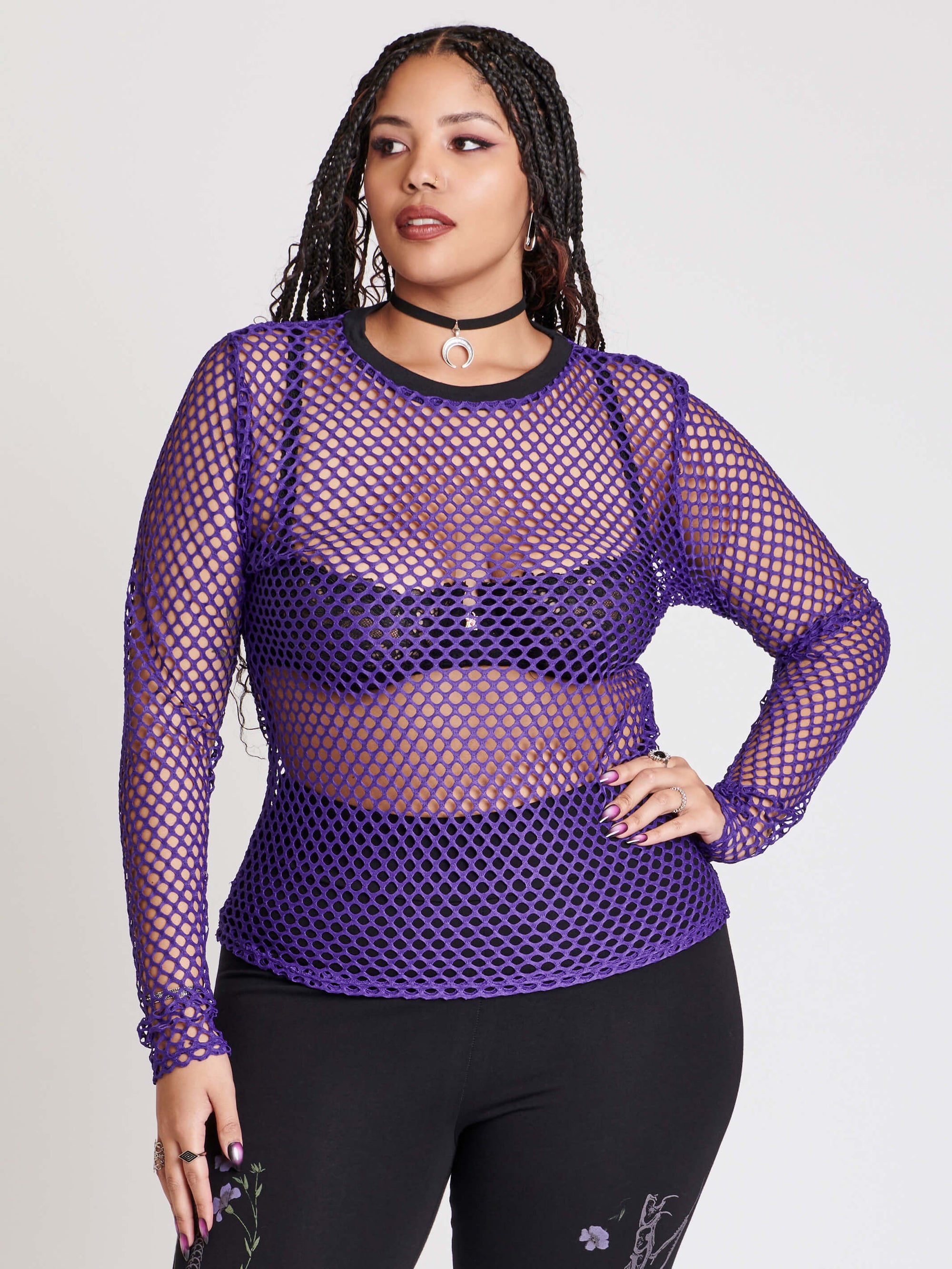 Fishnet Long Sleeve Top