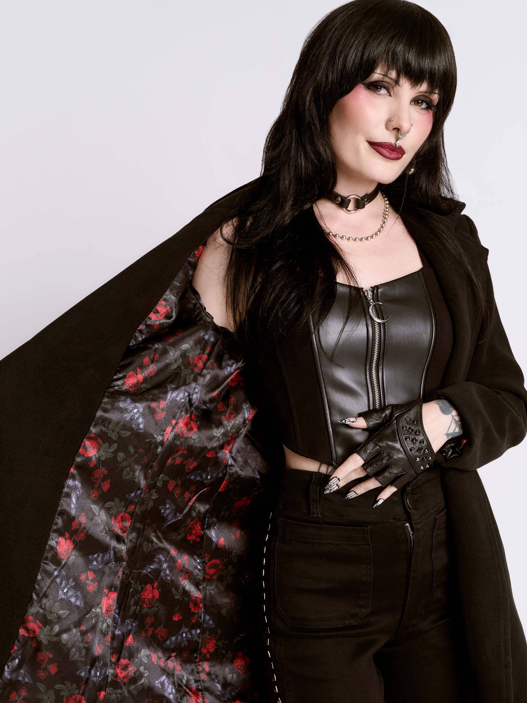 Vamp Peacoat | Structured Gothic Wool Coat | Midnight Hour