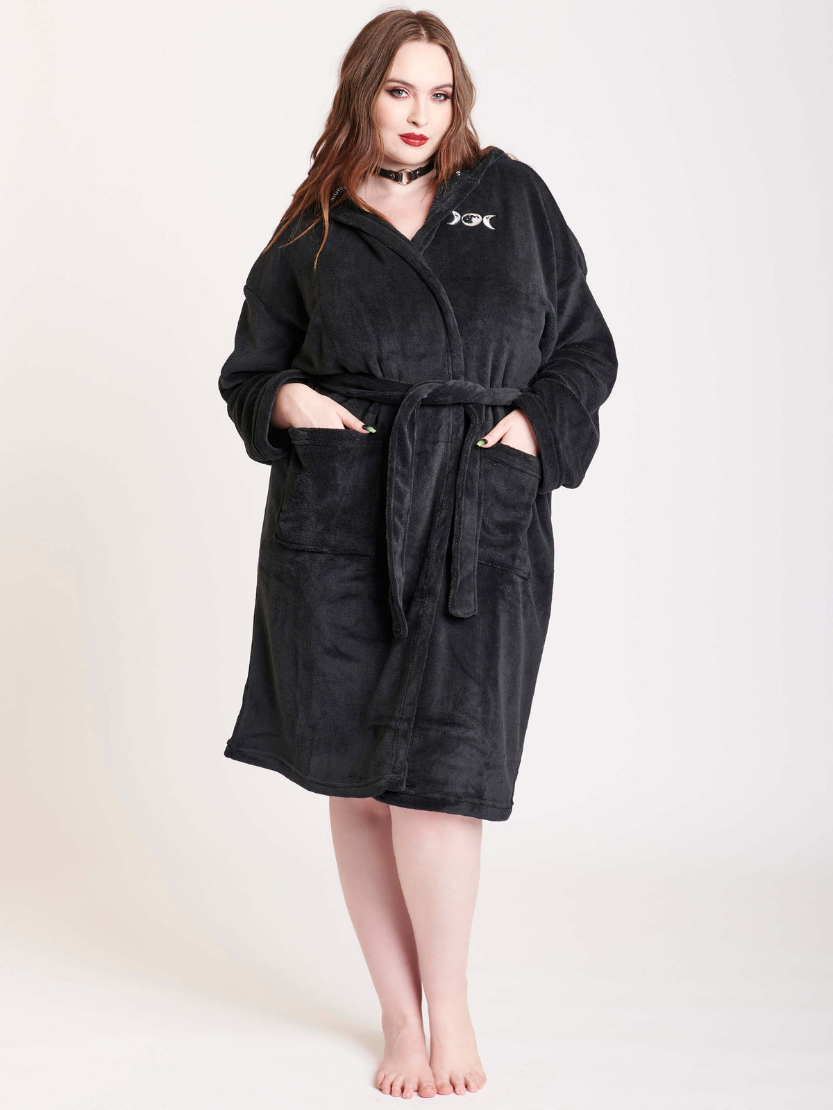 cozy unisex hooded robe with pockets