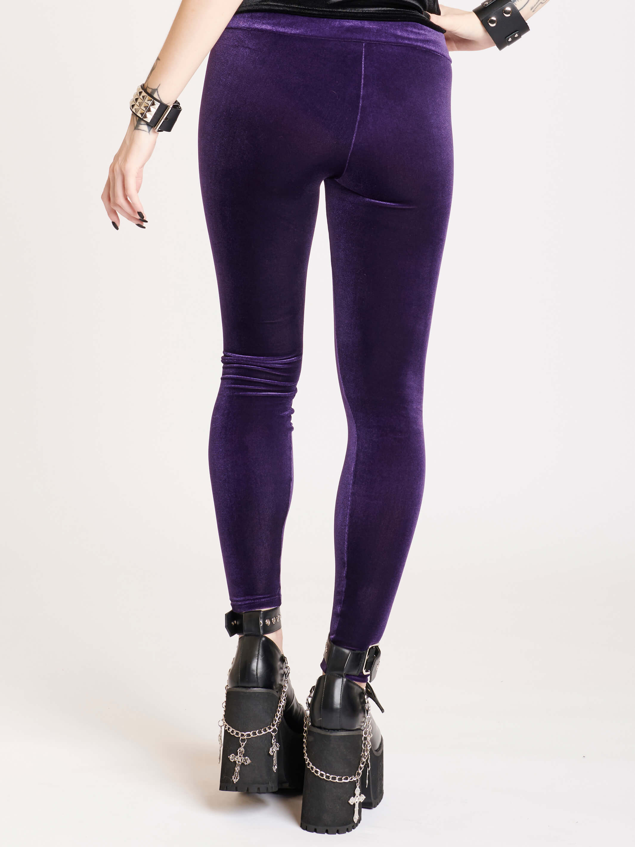 Purple velvet legging