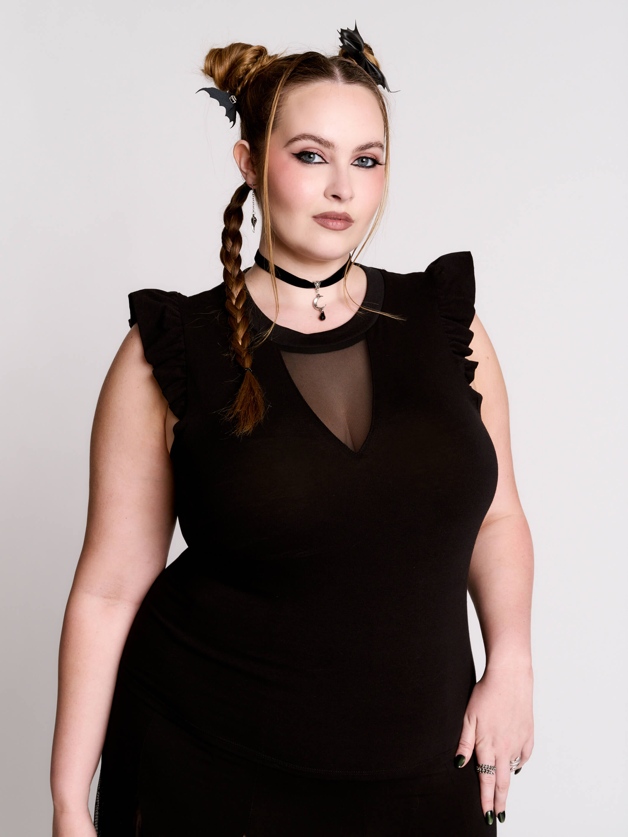 ruffle mesh top
