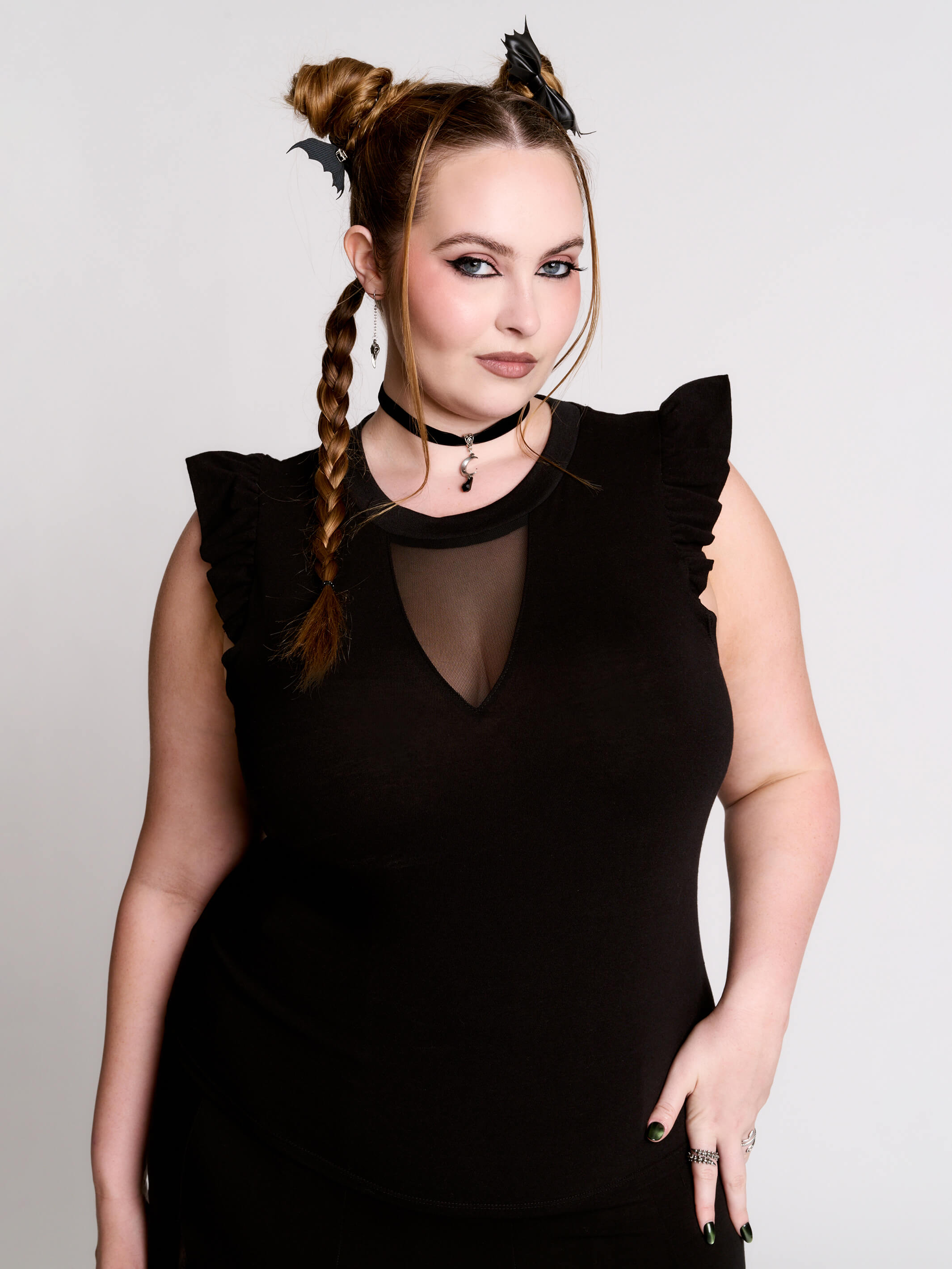 ruffle mesh top
