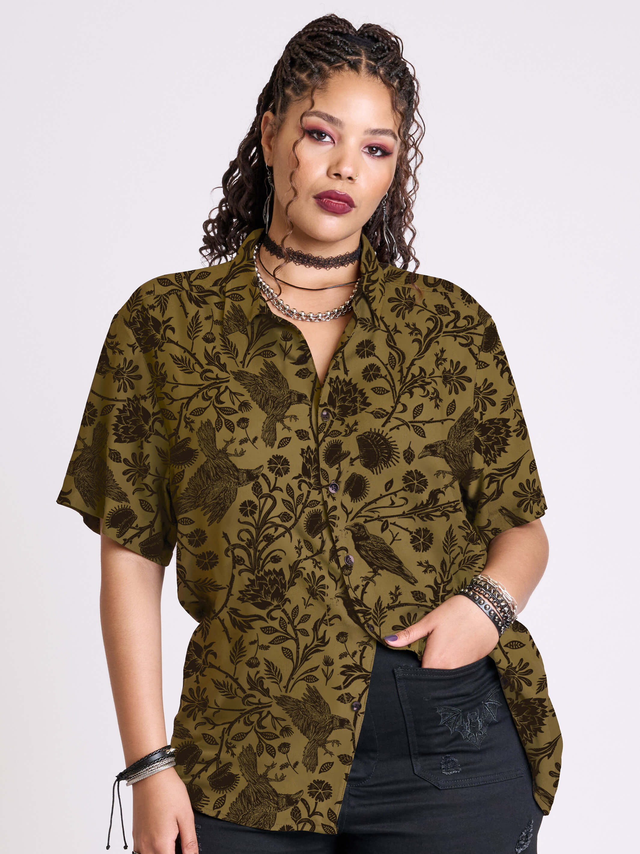 Raven Brocade Shirt