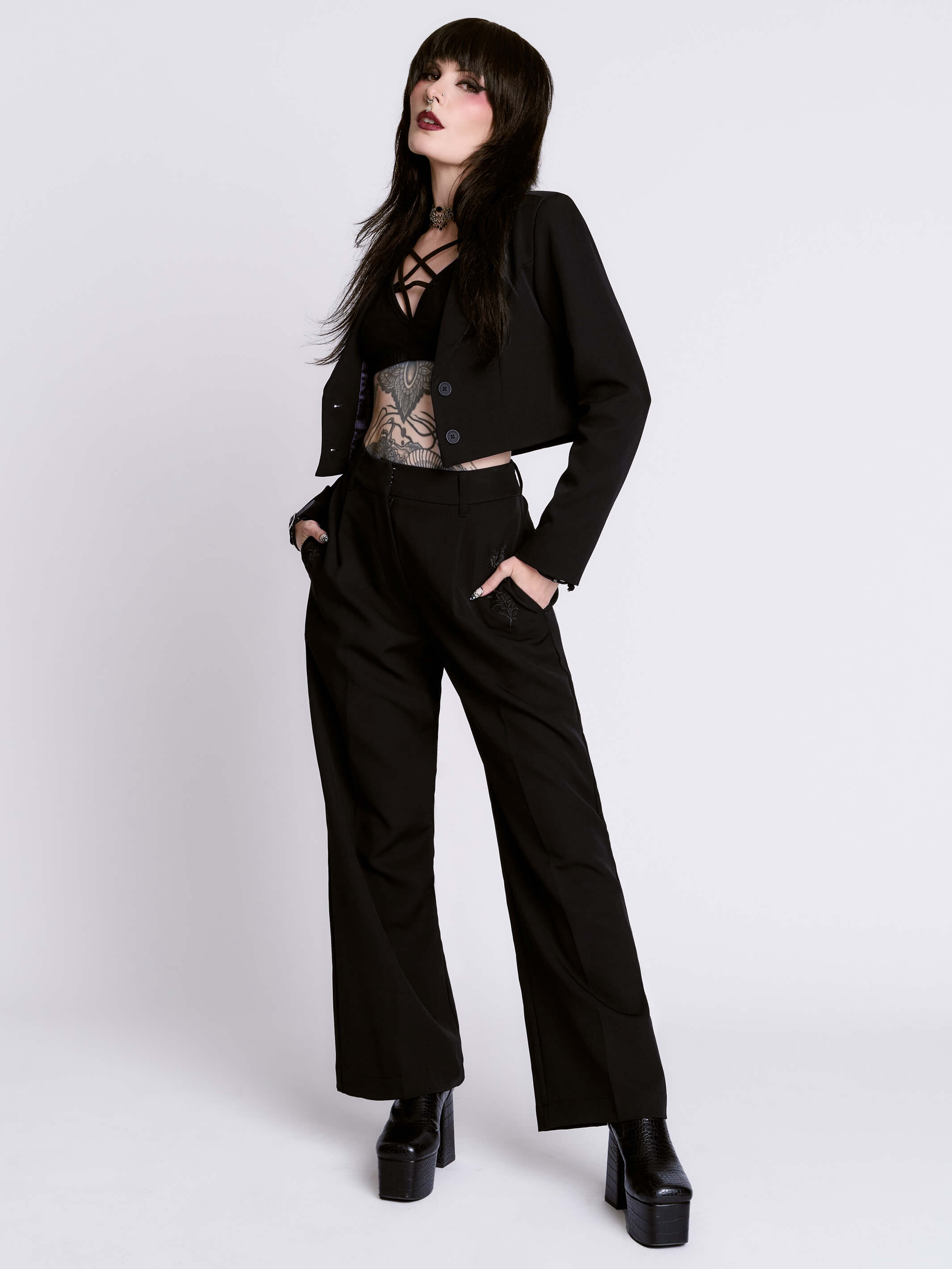 Raven Crop Blazer – Midnight Hour
