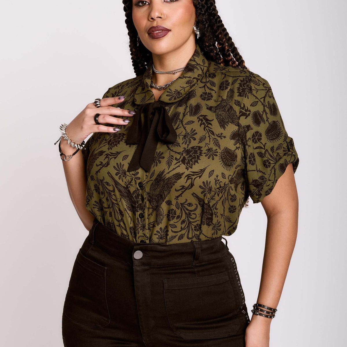 Raven Brocade Academia Shirt