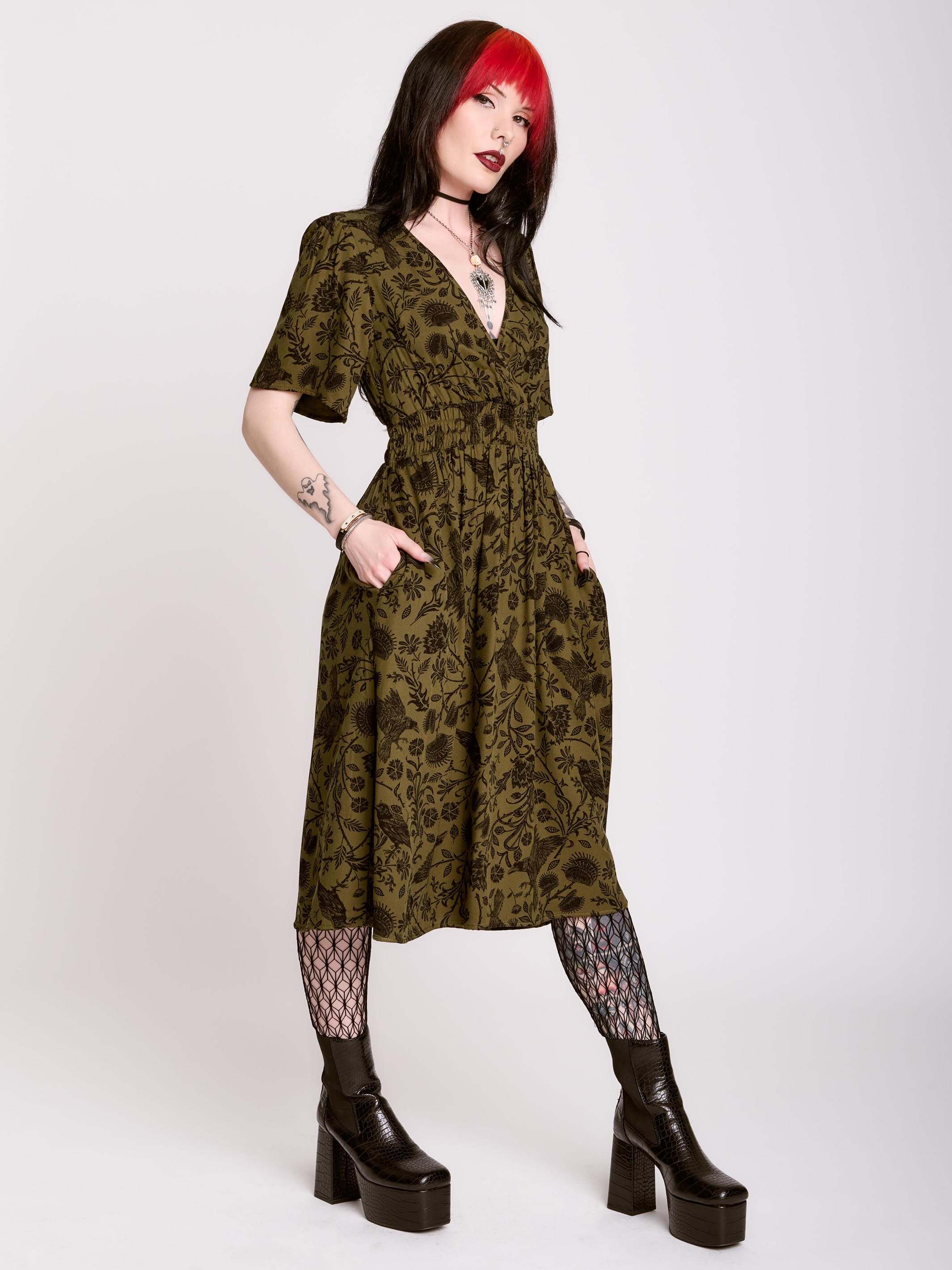 Raven Brocade Dress 2XL / Raven Raven Brocade Dress 2XL / Raven