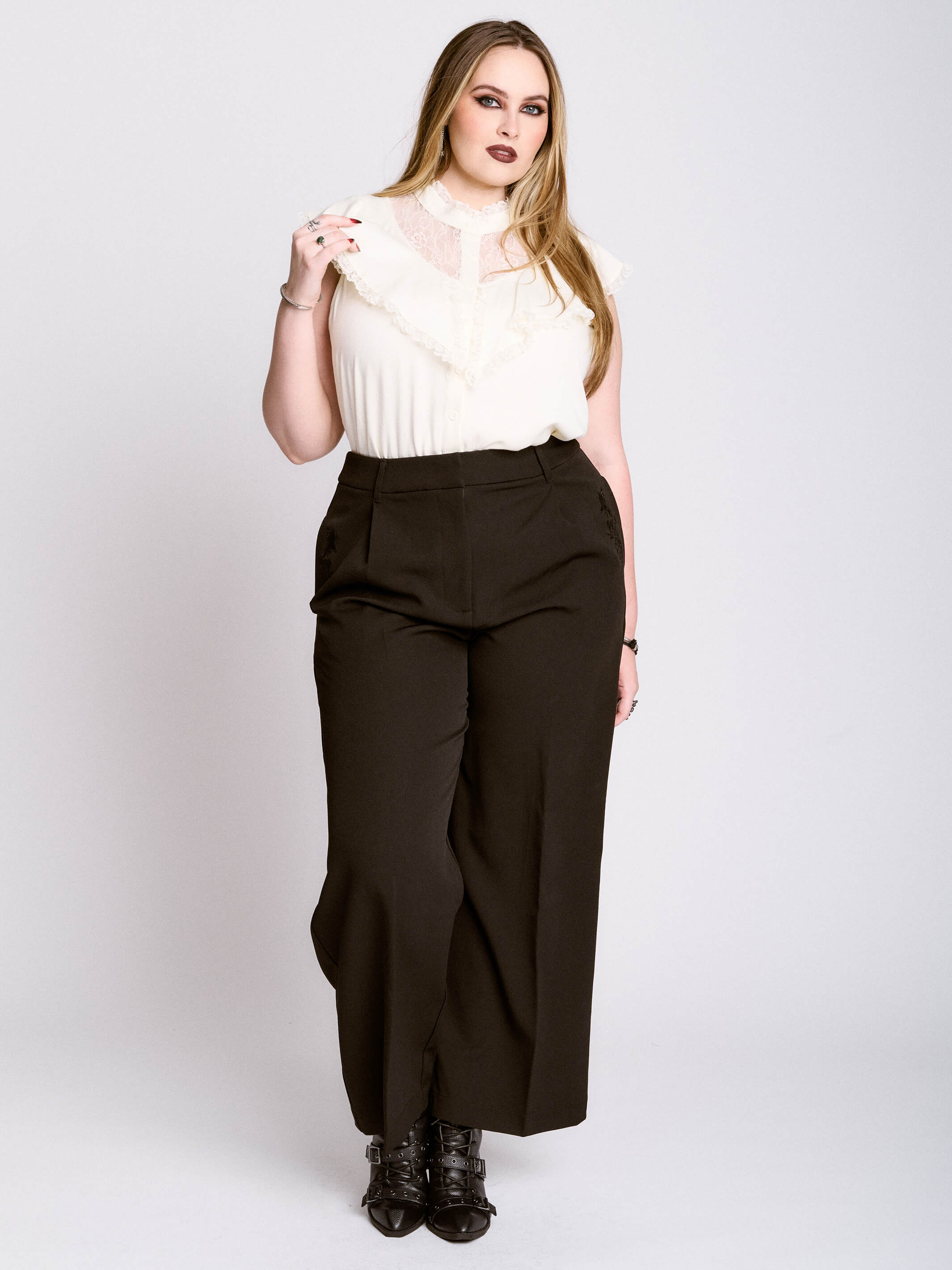Raven Woven Trouser | Corporate Goth Dress Pants – Midnight Hour