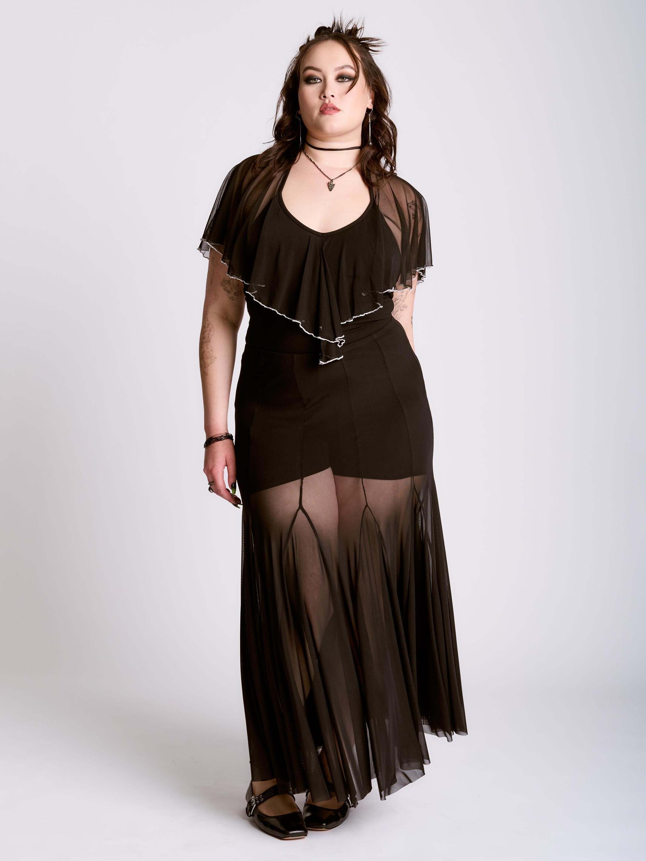 plus size sheer dress with bodysuit Maweii Plus Size Women's Black Summer Mesh Dress,70's Concert Night Out Club Party Outfit,Hollow-Out Patchwork Sheer Jumpsuit Bodysuit Photoshoot Outfit