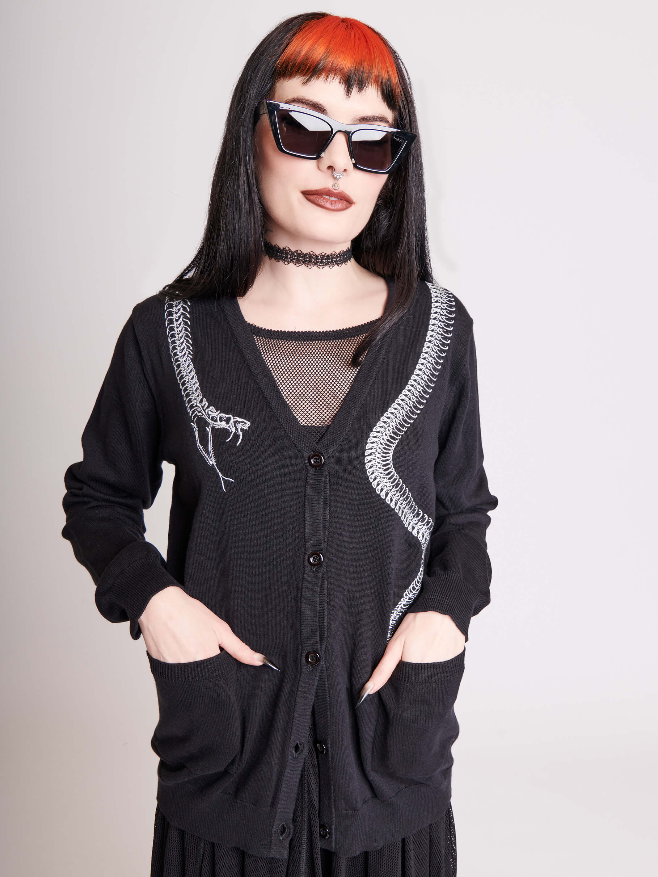 Snake Embroidered Cardigan