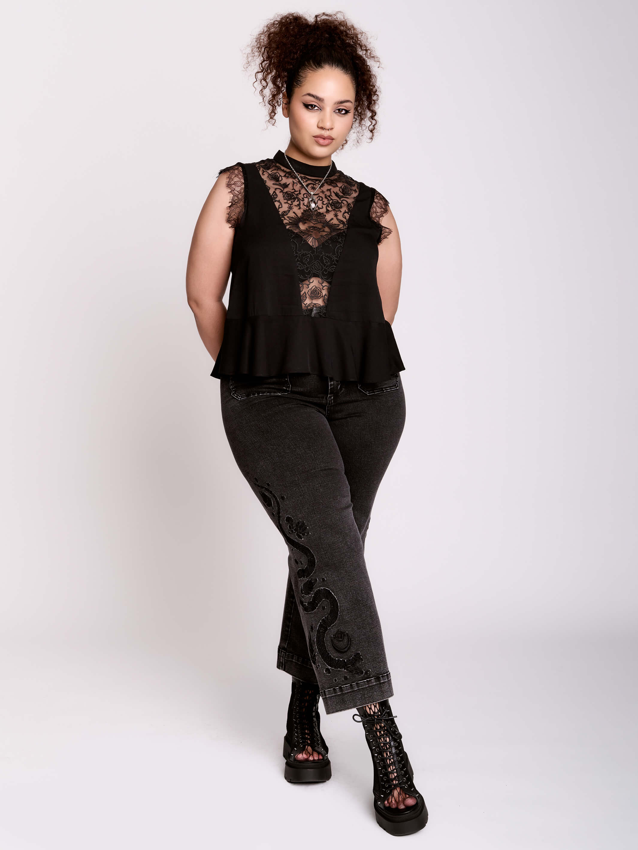 Sacred Heart Victorian Top by Midnight Hour – Gothic Lace Peplum
