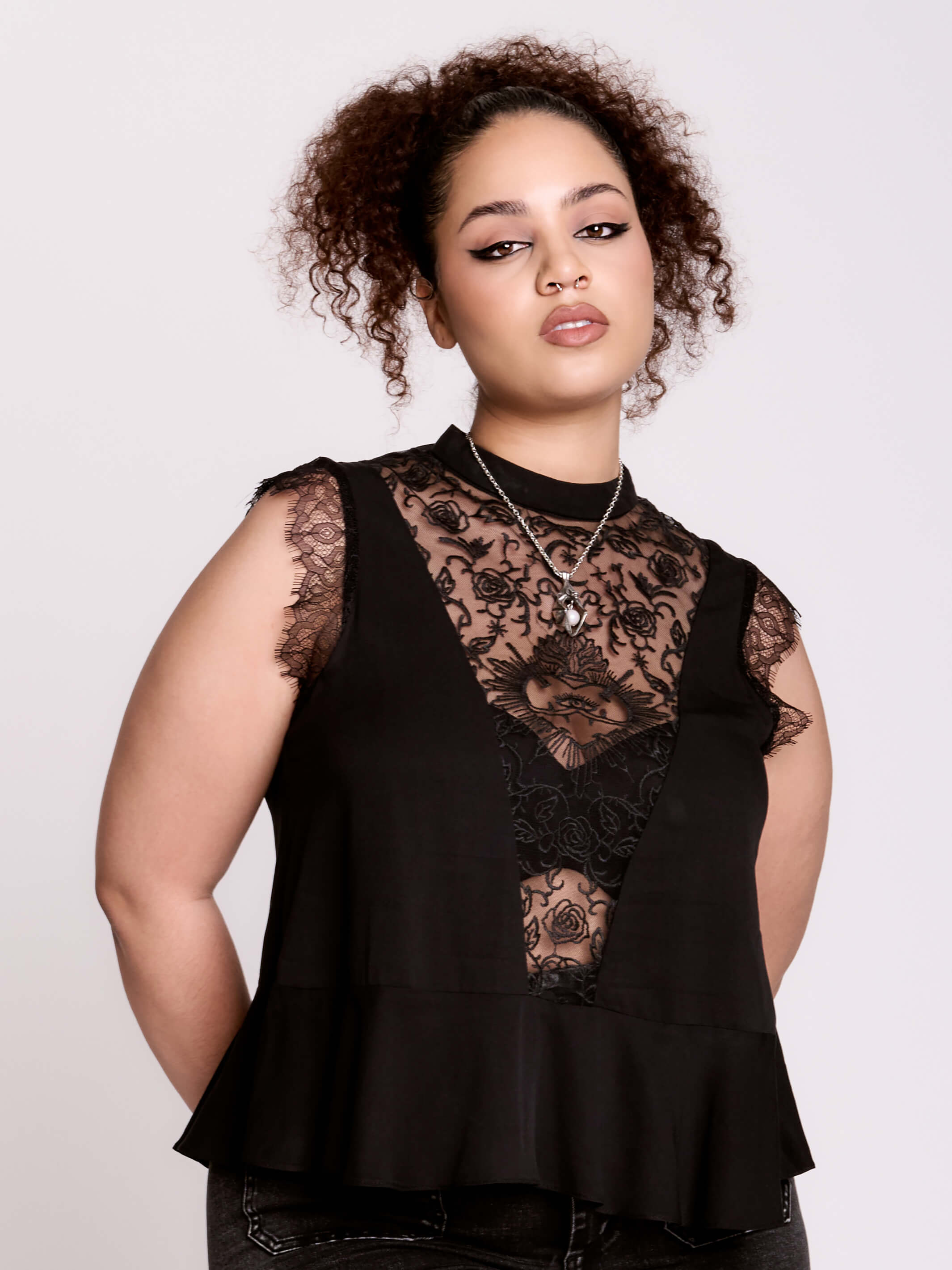 Sacred Heart Victorian Top by Midnight Hour – Gothic Lace Peplum