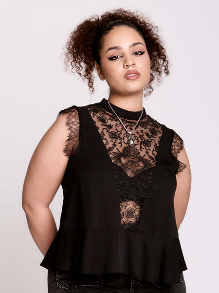 Sacred Heart Victorian Top by Midnight Hour – Gothic Lace Peplum