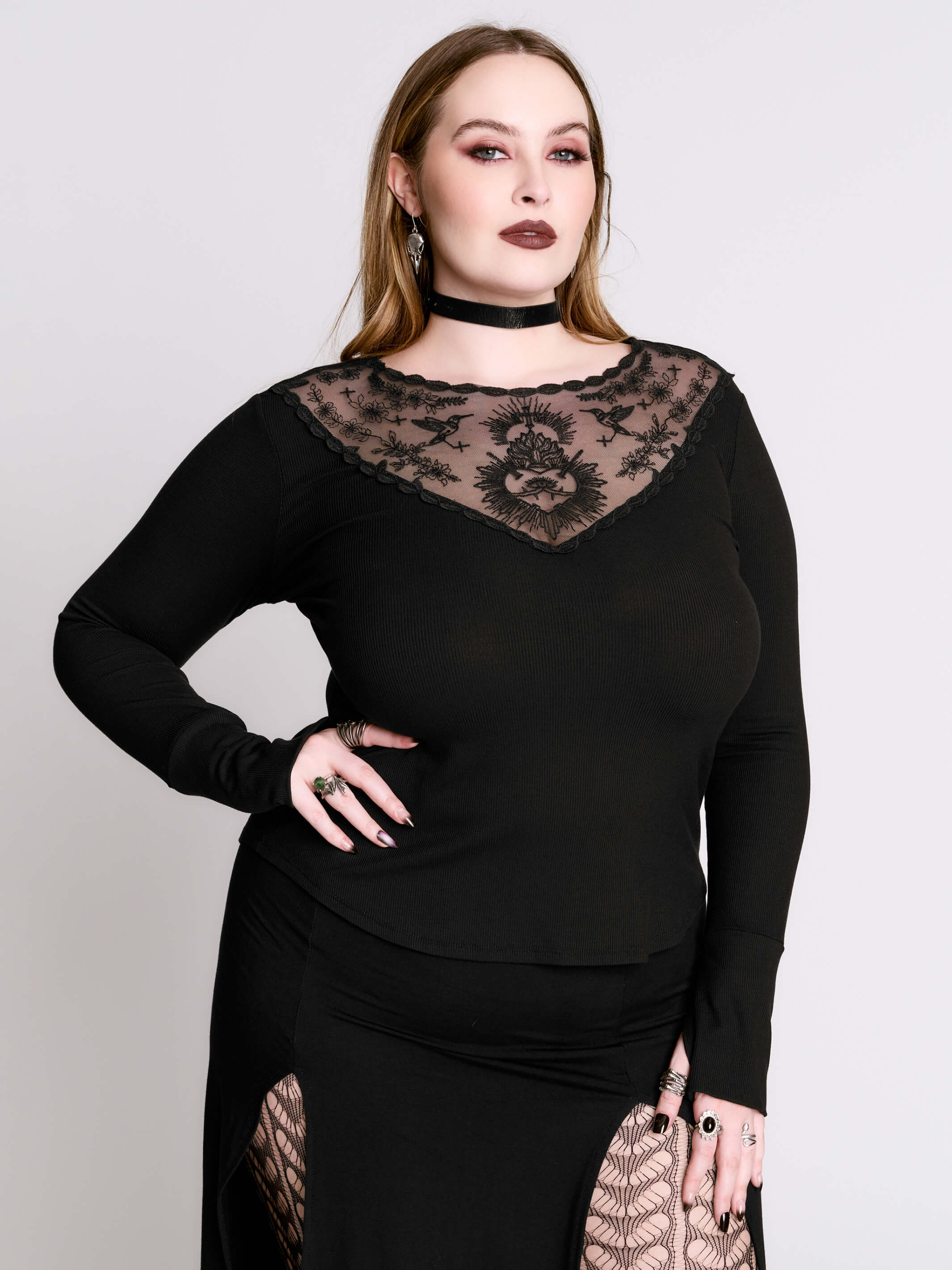 Sacred Heart Rib Top – Midnight Hour