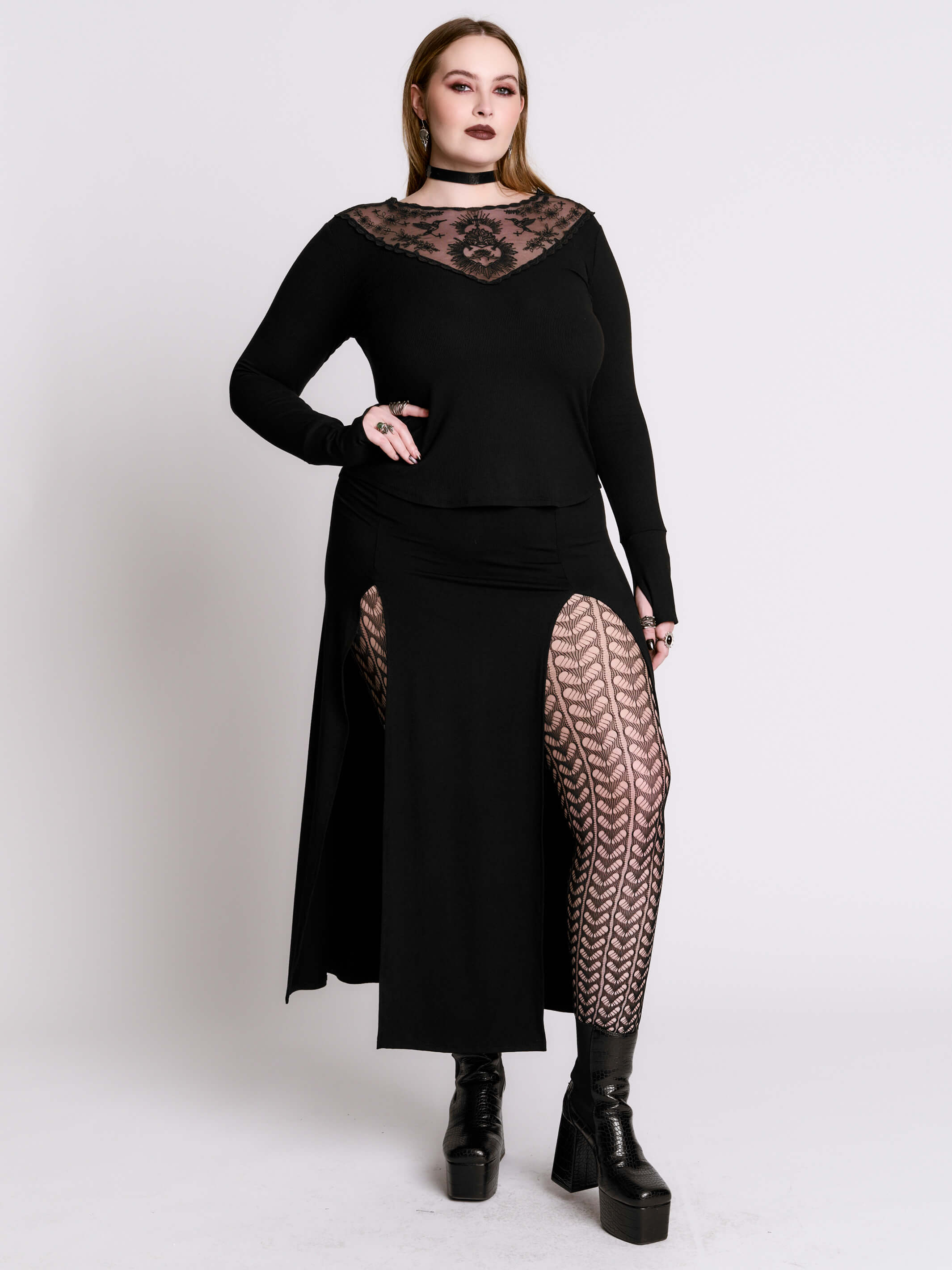 Sacred Heart Rib Top – Midnight Hour