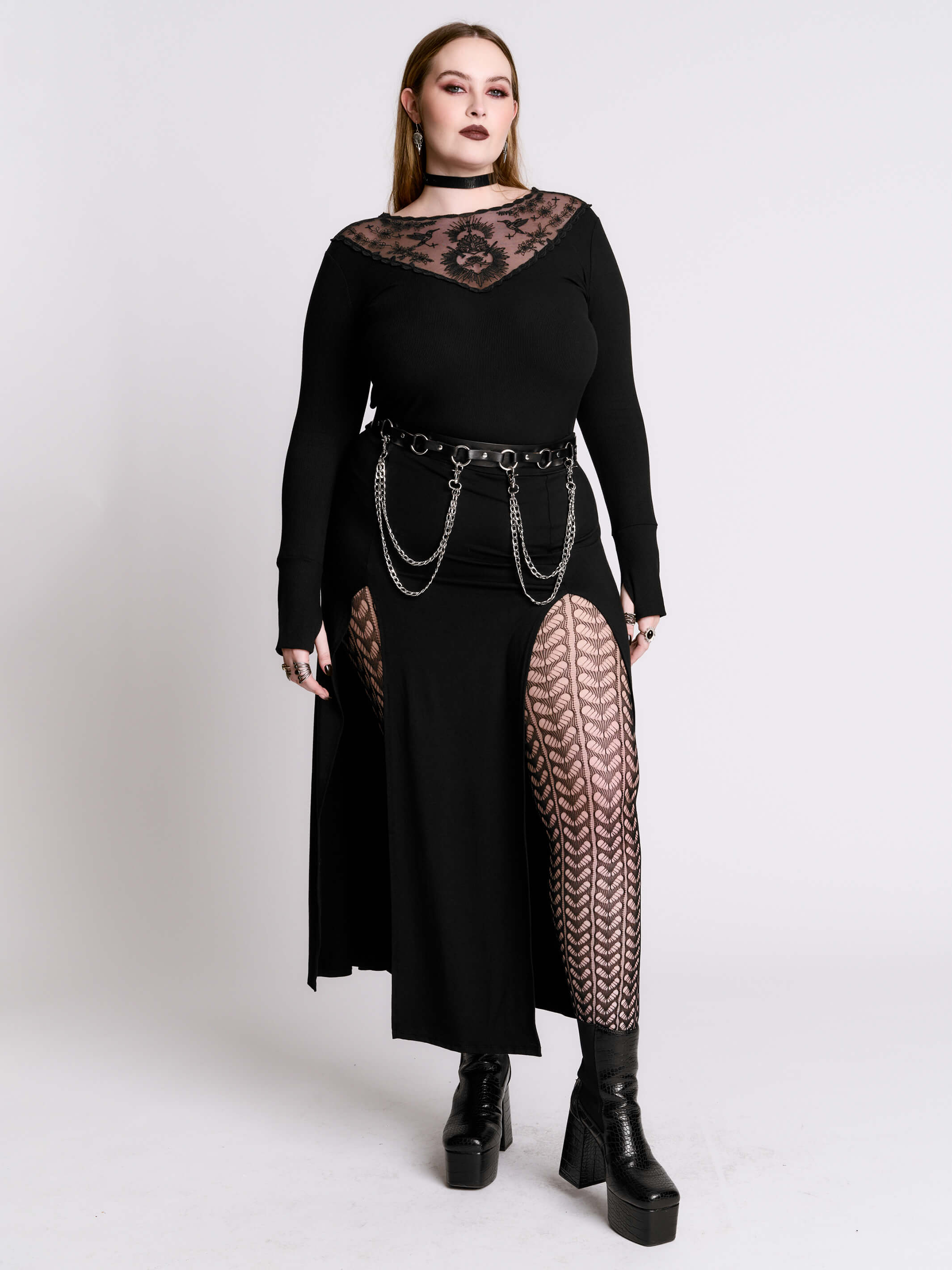 Sacred Heart Rib Top – Midnight Hour