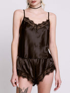 SATIN BAT LACE PJ SET