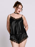 Satin Bat Lace PJ set