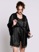 Satin Bat Lace Robe