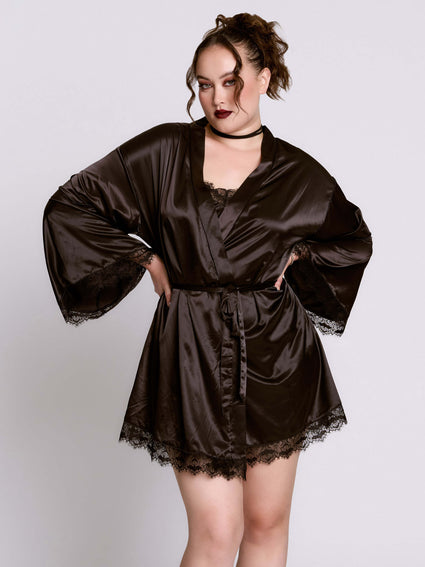 a woman in a black robe