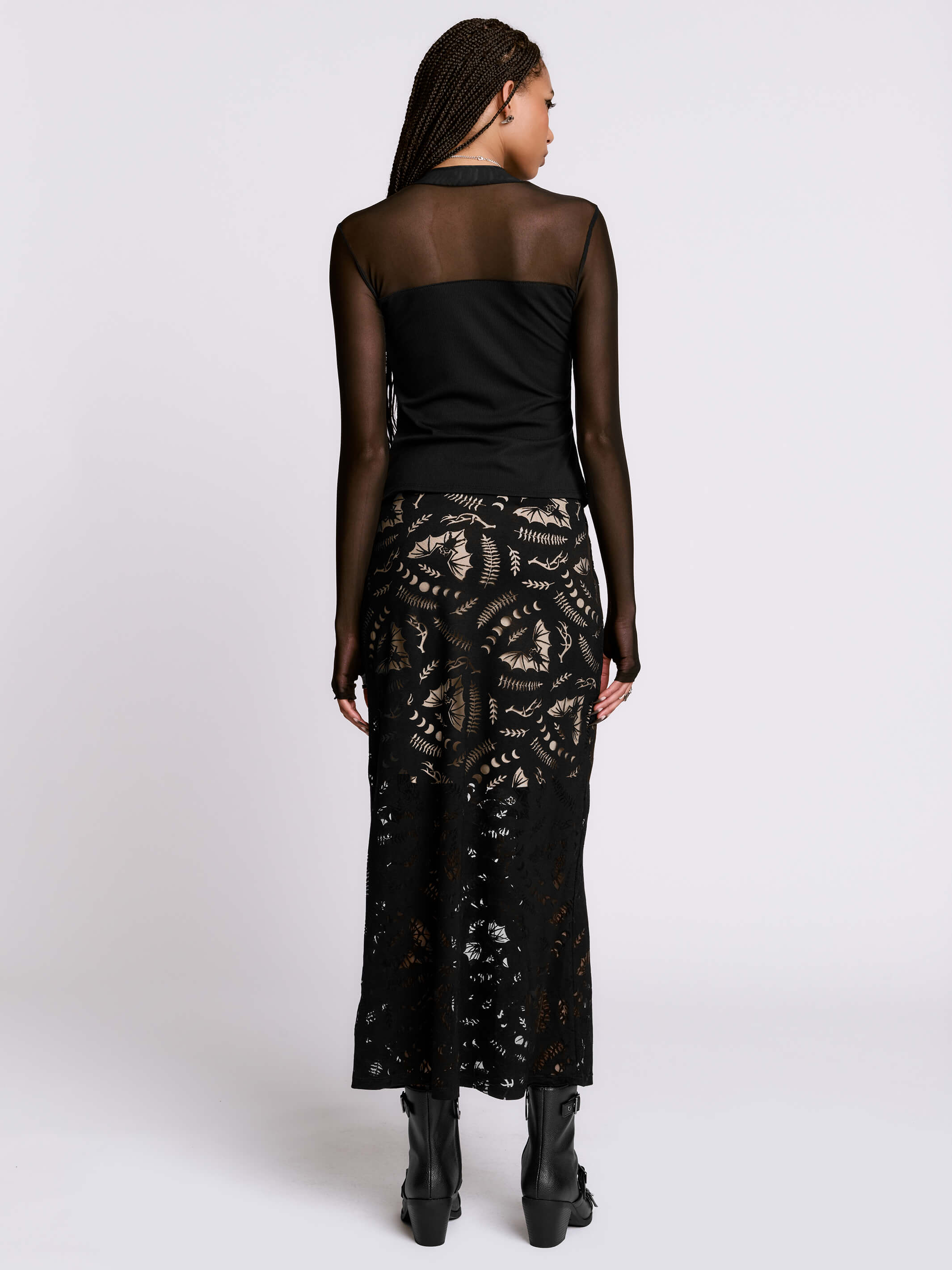 Scorned Bats Midi Skirt