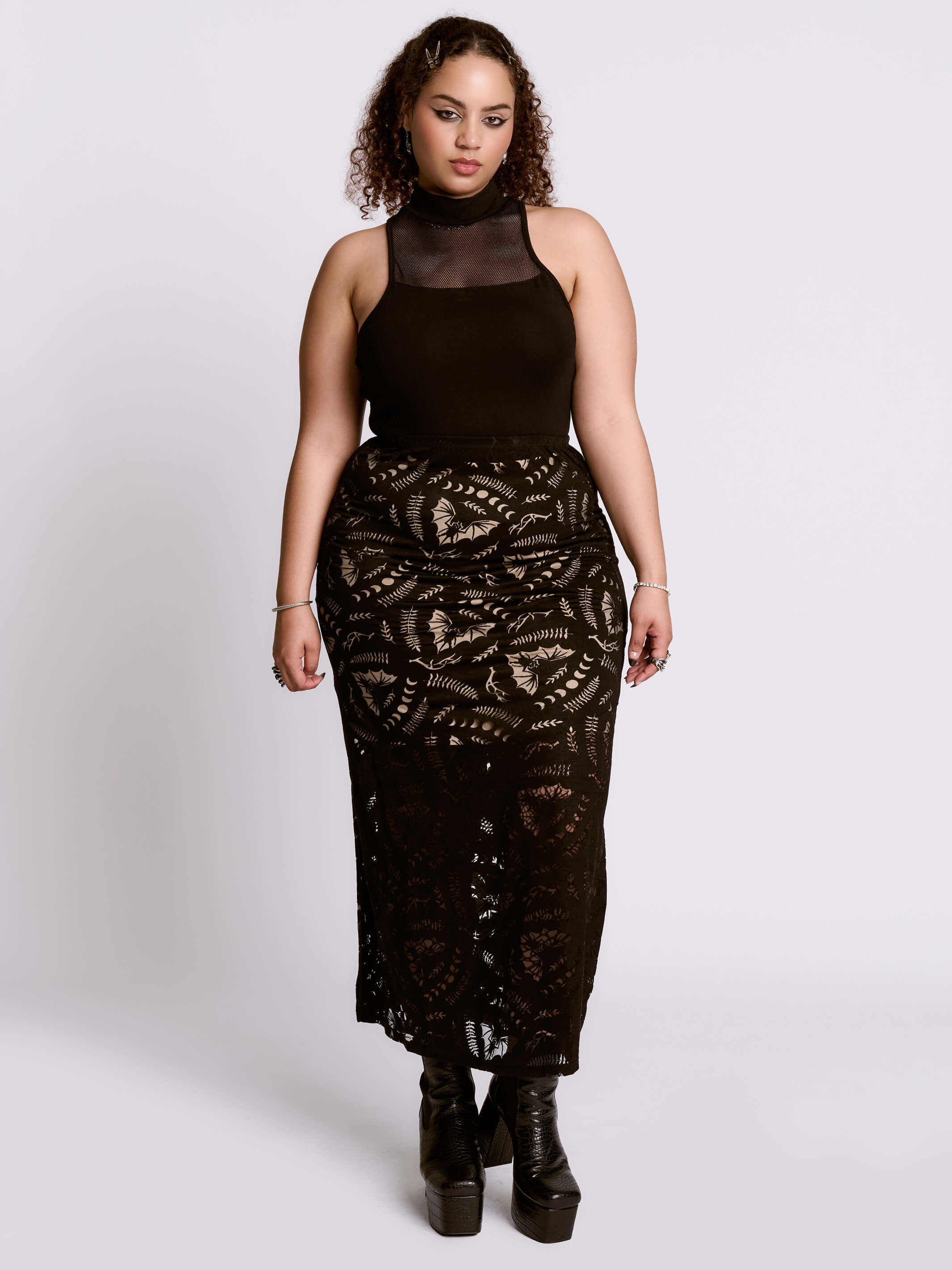 SCORNED BATS MIDI SKIRT