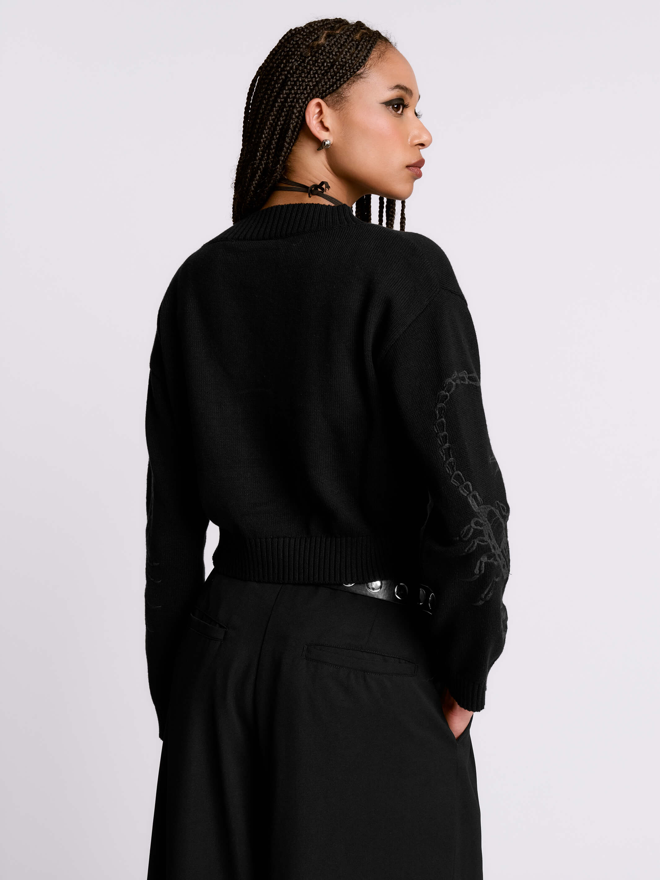 Scorpion Cropped Cardigan – Midnight Hour
