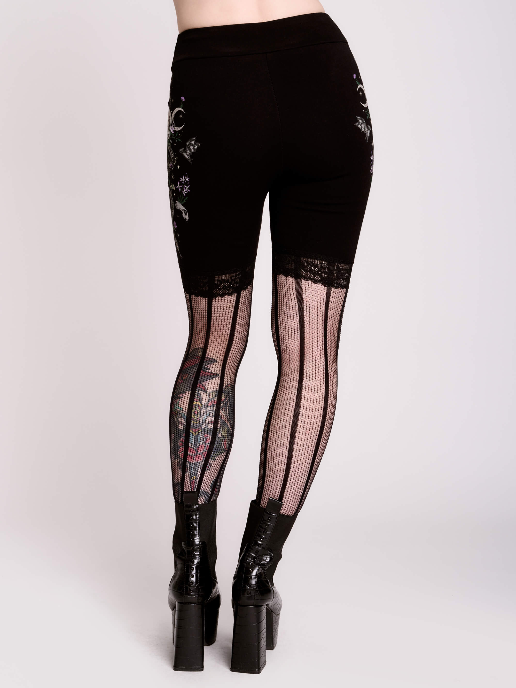 Serpent's Garden Bike Shorts by Midnight Hour – High-Waisted Goth