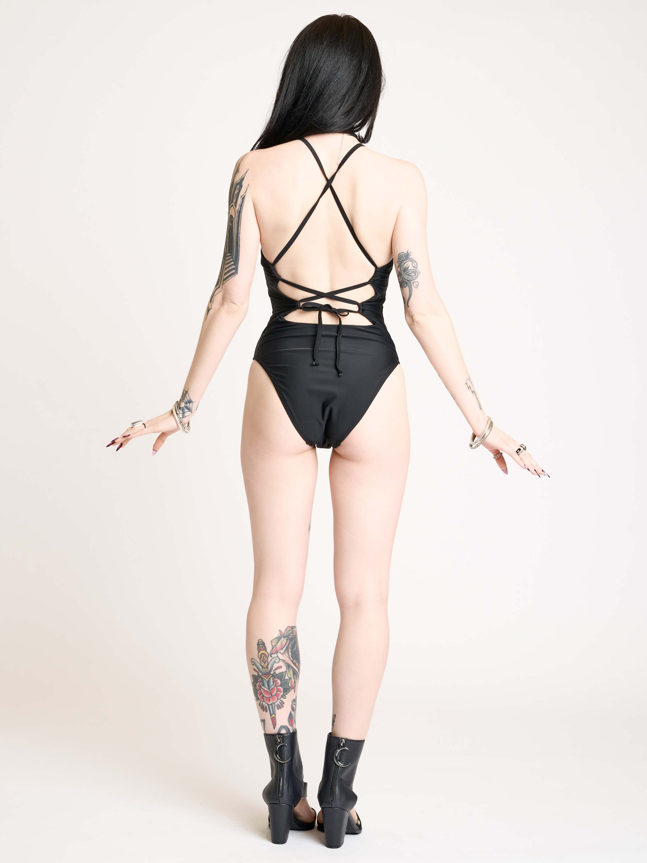 EMBROIDERED SNAKE SWIMSUIT