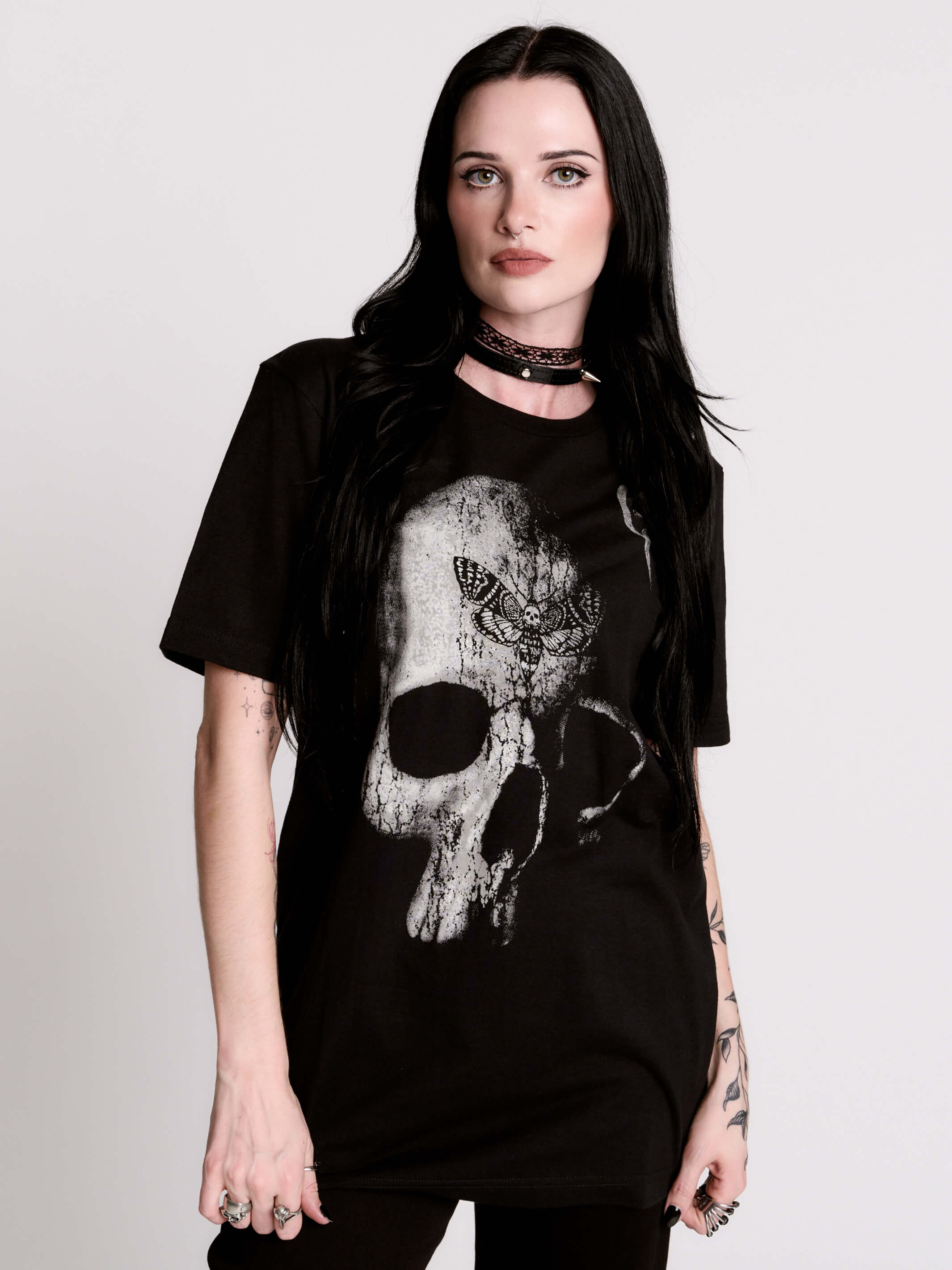Obscurity T-Shirt – Black Skull Graphic Goth Tee by Midnight Hour