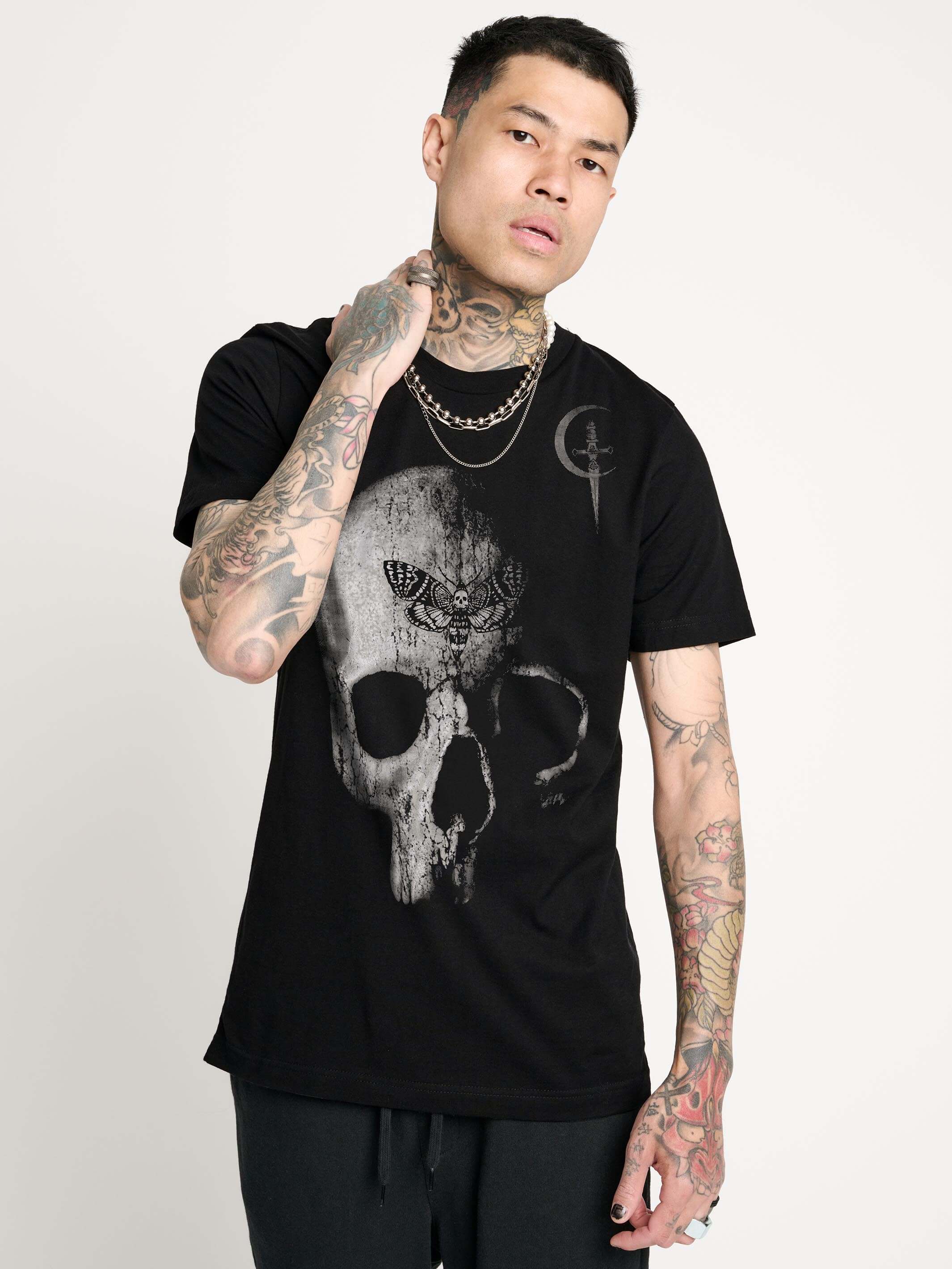 Obscurity T-Shirt – Black Skull Graphic Goth Tee by Midnight Hour