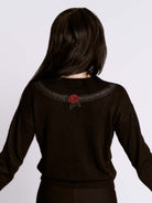 Embroidered Snake Rose Sweater