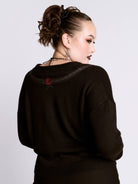 Embroidered Snake Rose Sweater