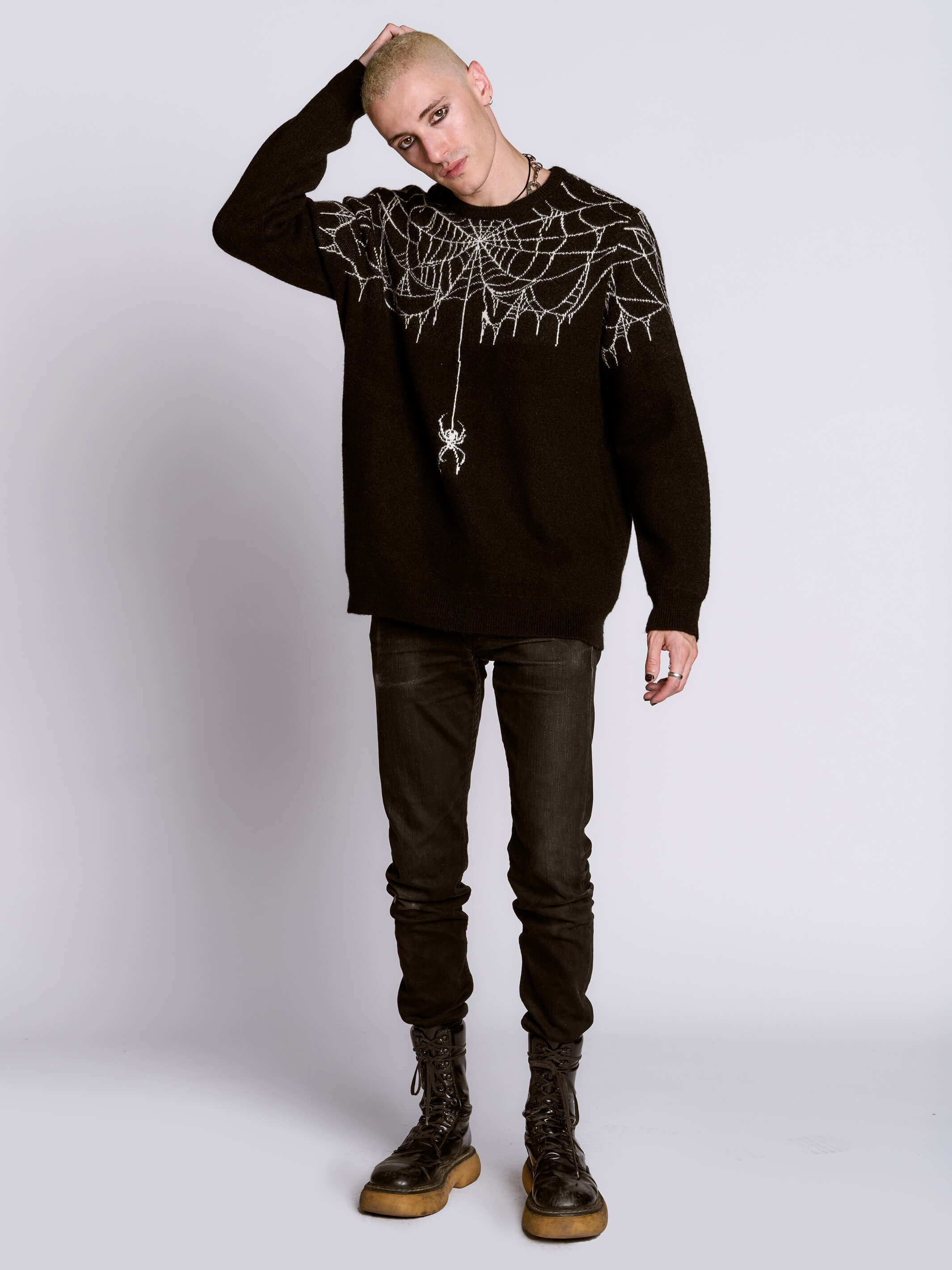 Spiderweb Sweater | Ultra-Soft Cozy Gothic Knit – Midnight Hour