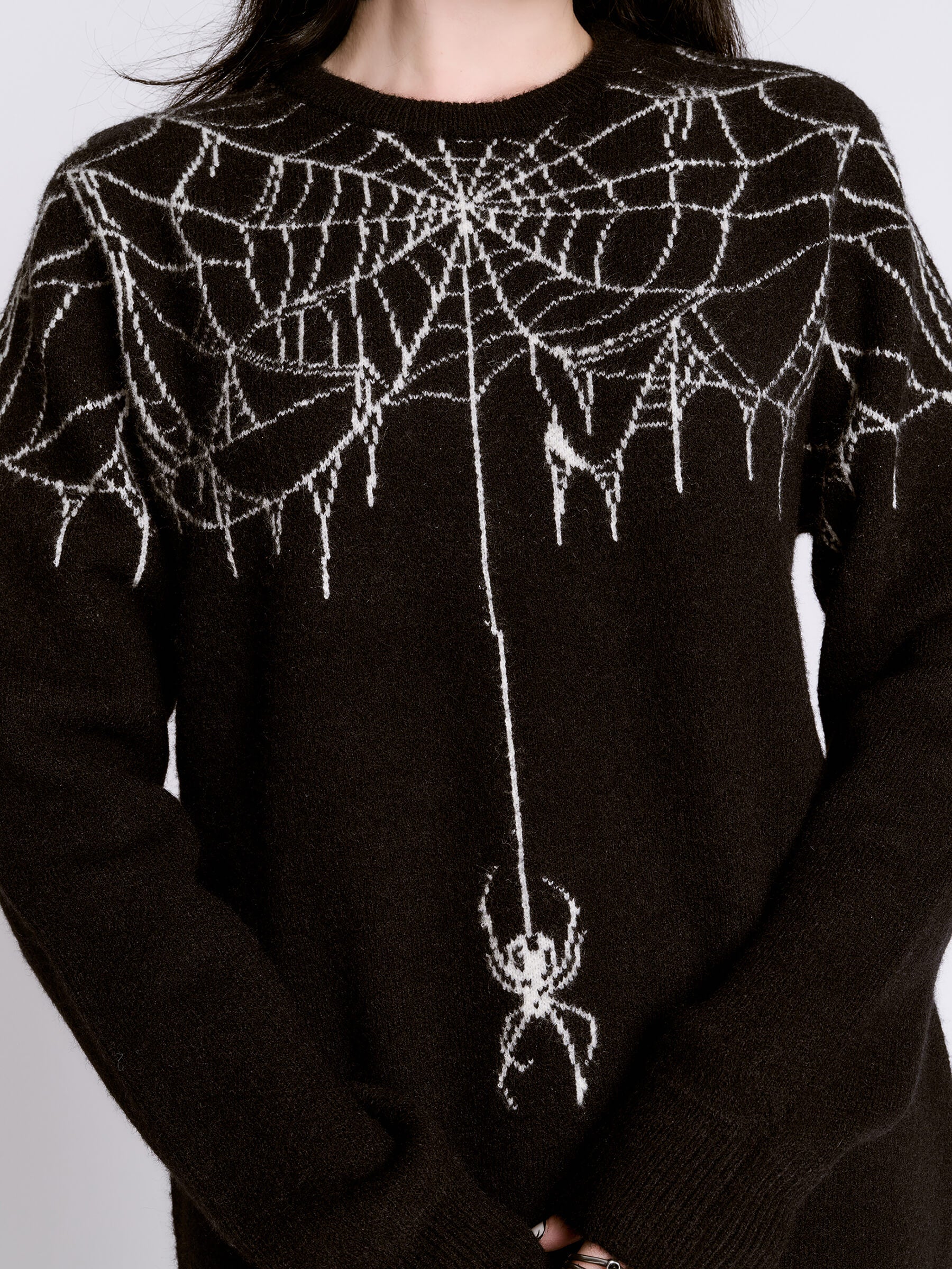Spiderweb Sweater | Ultra-Soft Cozy Gothic Knit – Midnight Hour