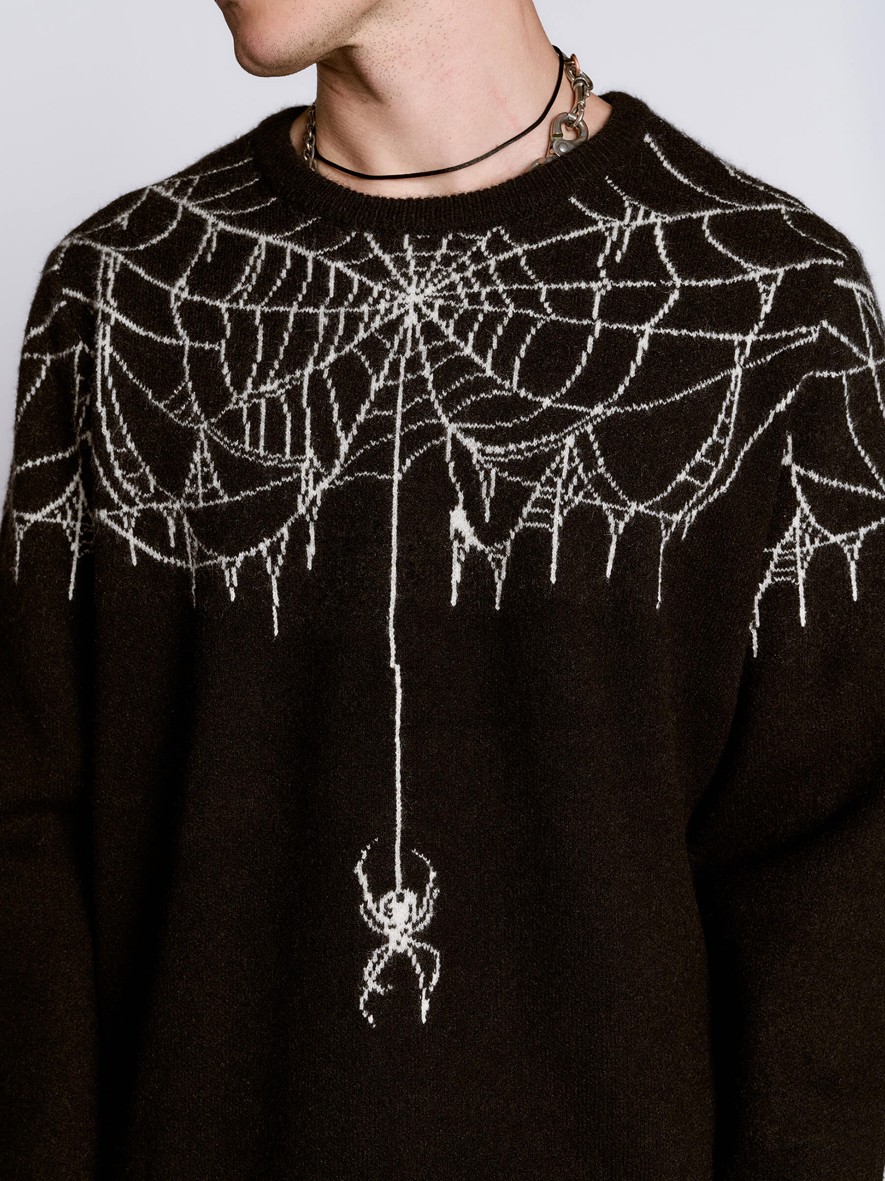 Spiderweb Sweater by Midnight Hour – Gothic Web Knit Crewneck