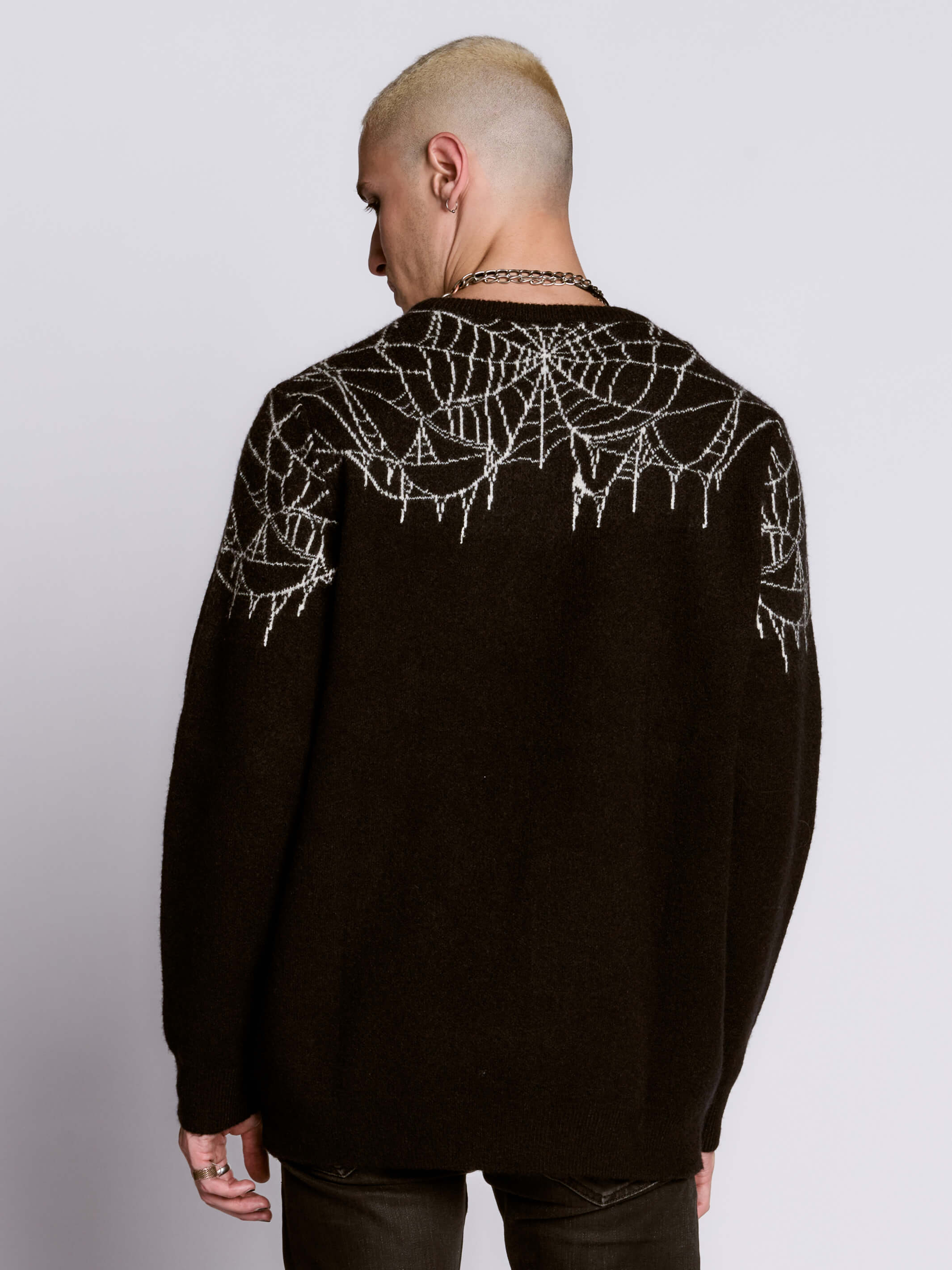 Spiderweb Sweater by Midnight Hour – Gothic Web Knit Crewneck