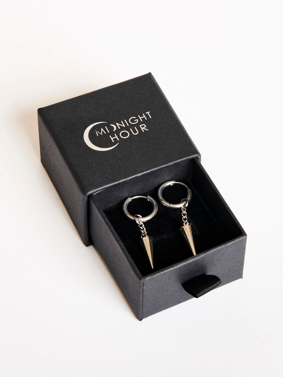 a pair of earrings in a box