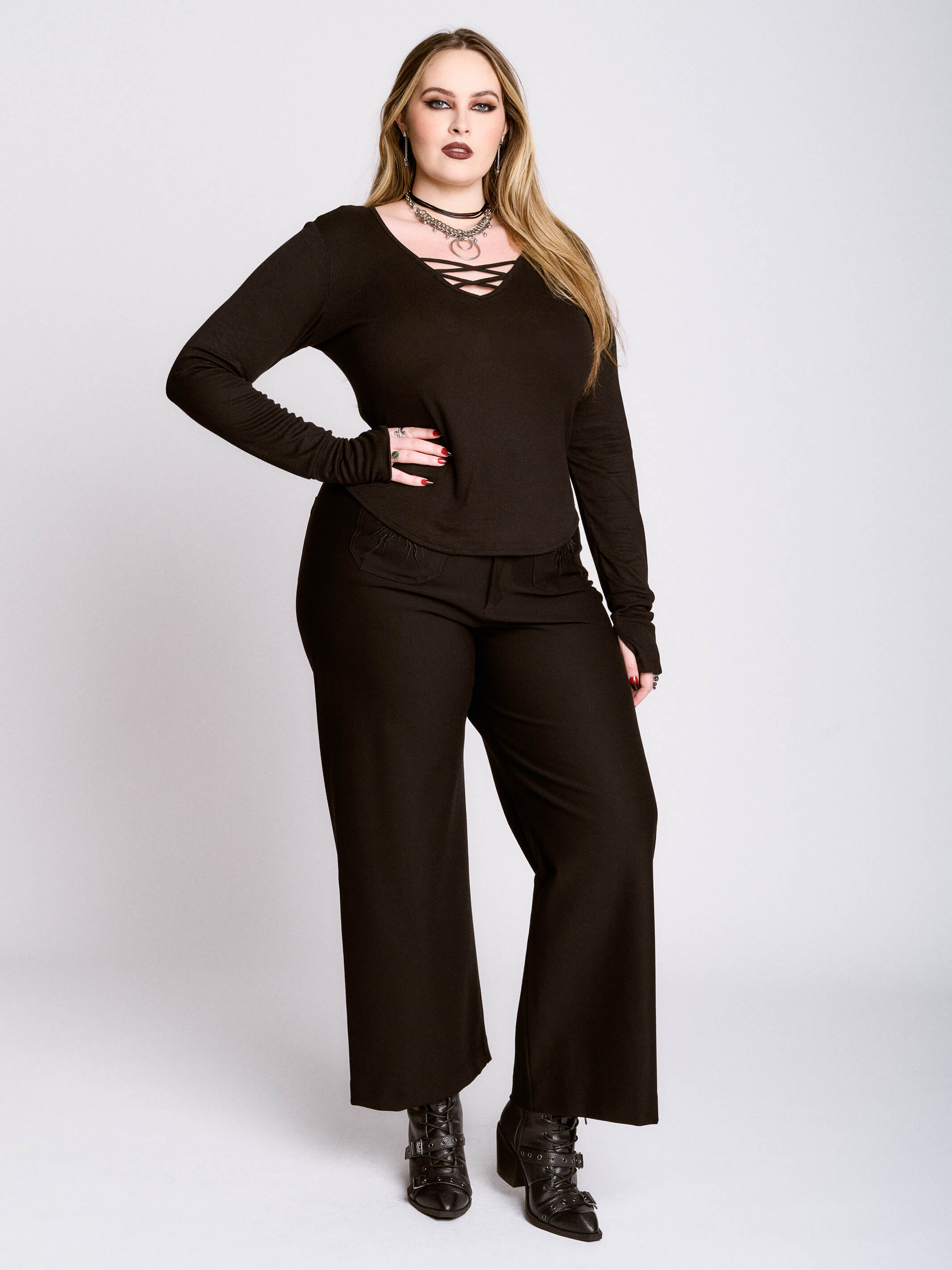 Long Sleeve Spine Top – Midnight Hour