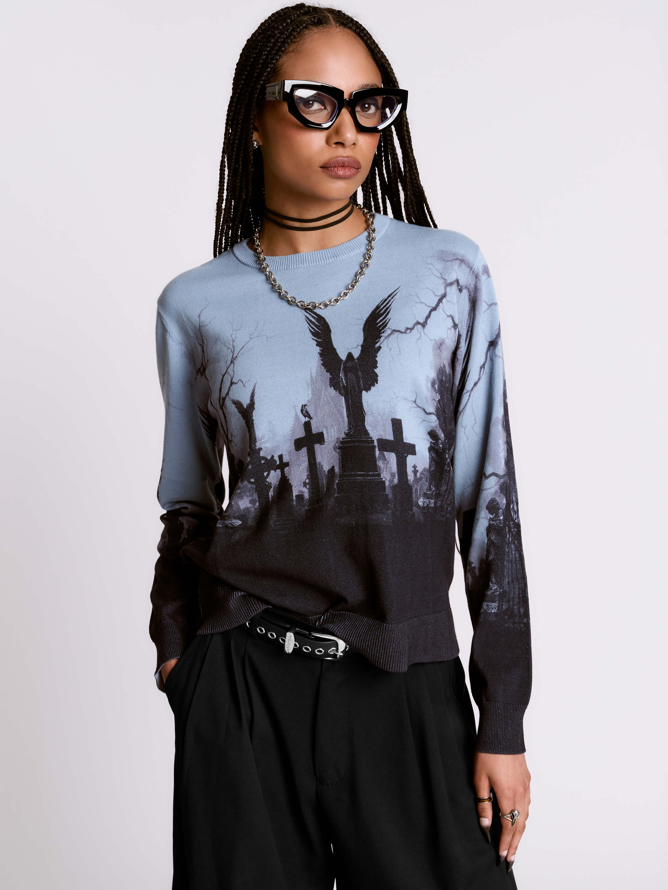 Spooky Cemetery Sweater