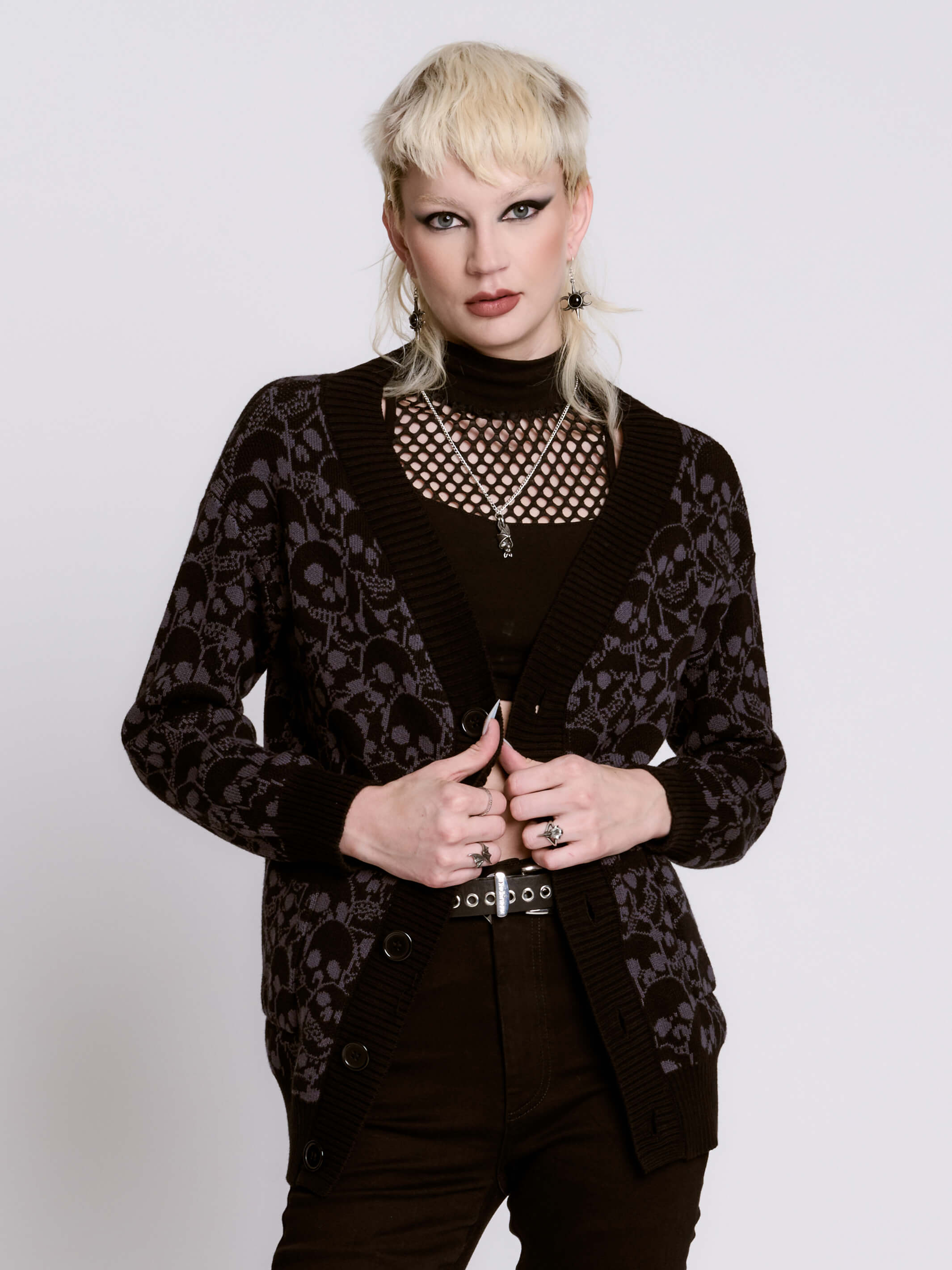 Stacked Skull Cardigan