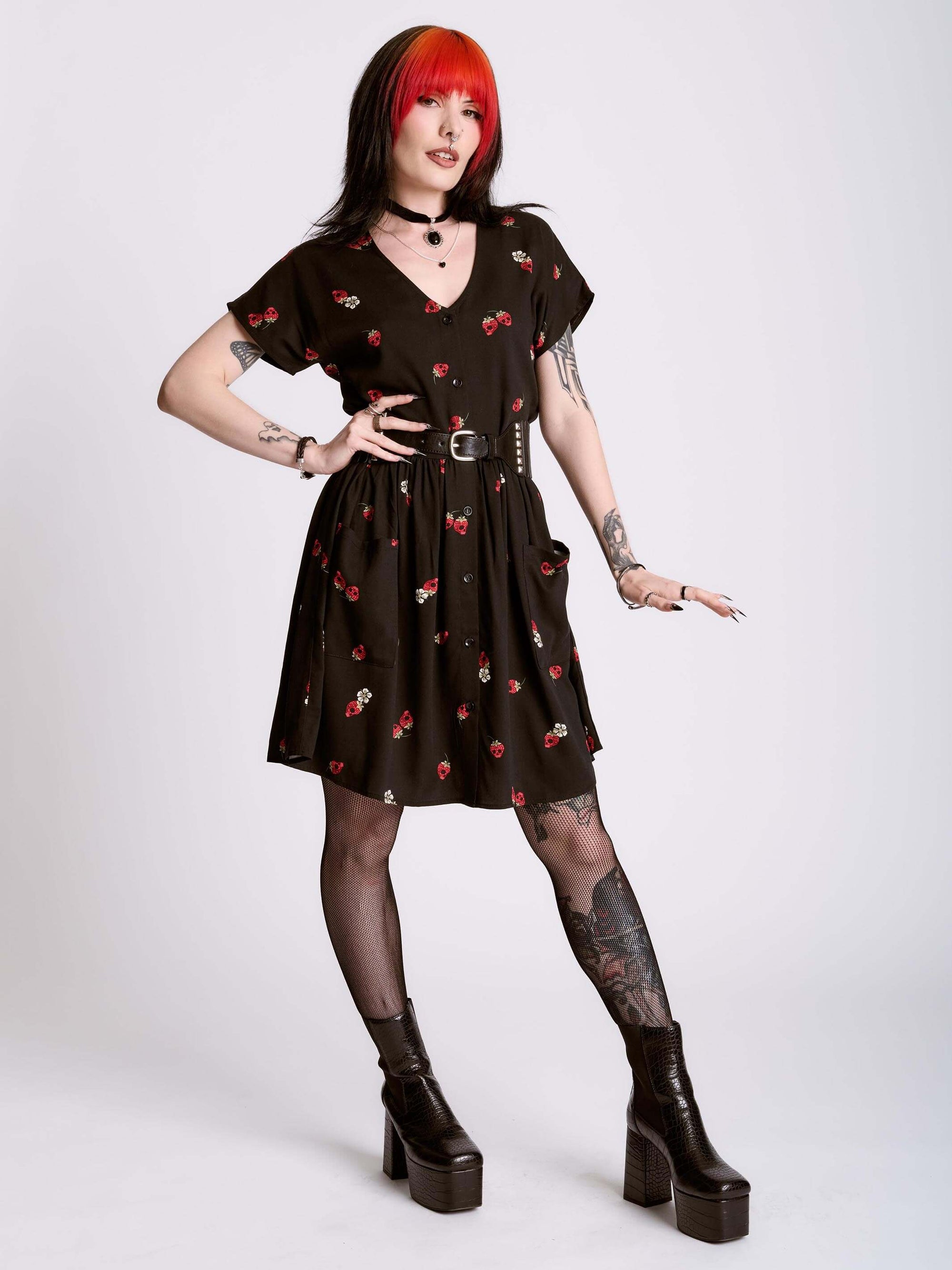 Midnight Buckle Septum Dress