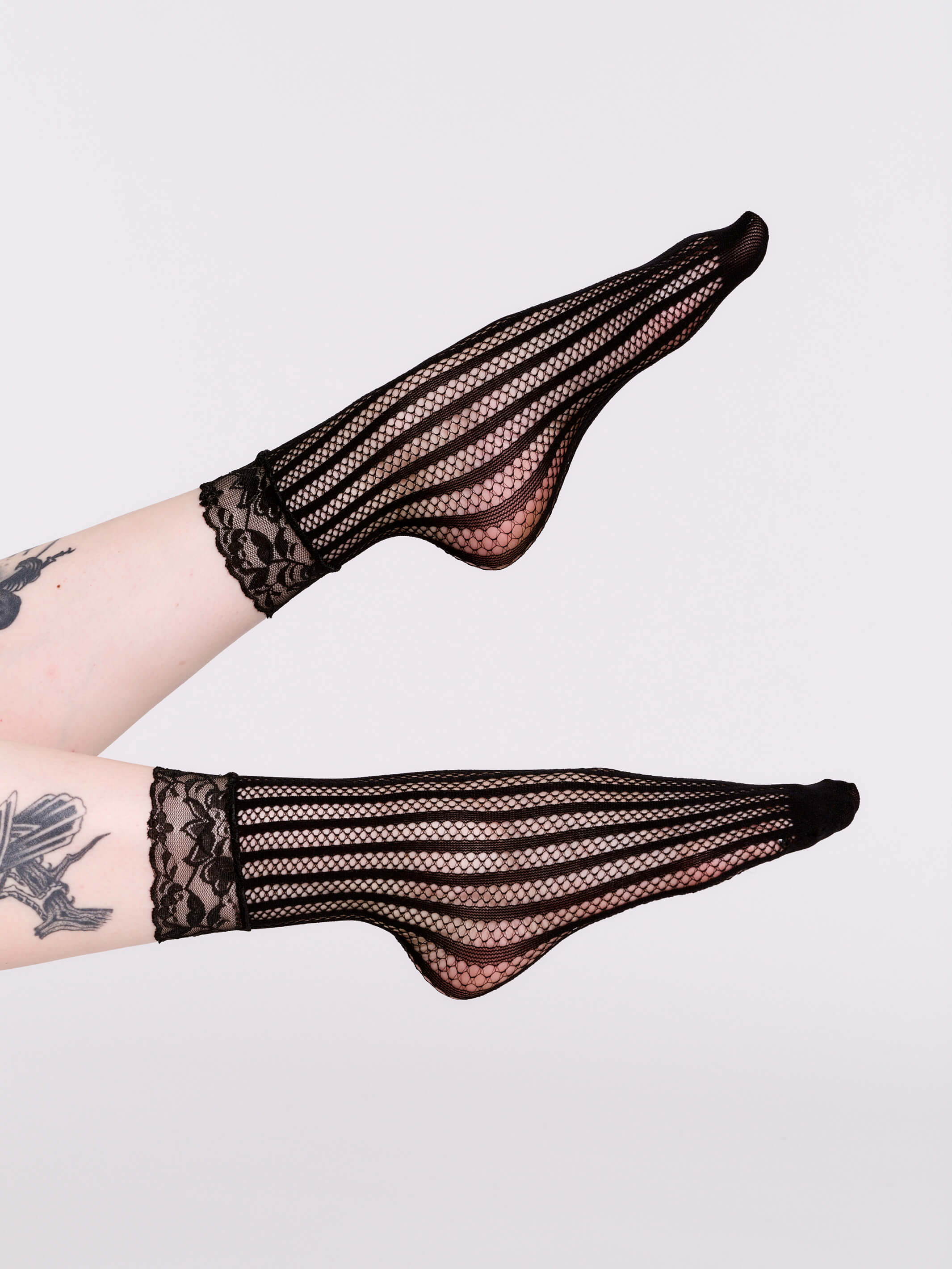Striped Anklet with lace trim
