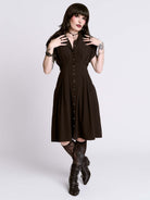 STUDDED SKULL BUTTON DRESS