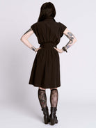 STUDDED SKULL BUTTON DRESS
