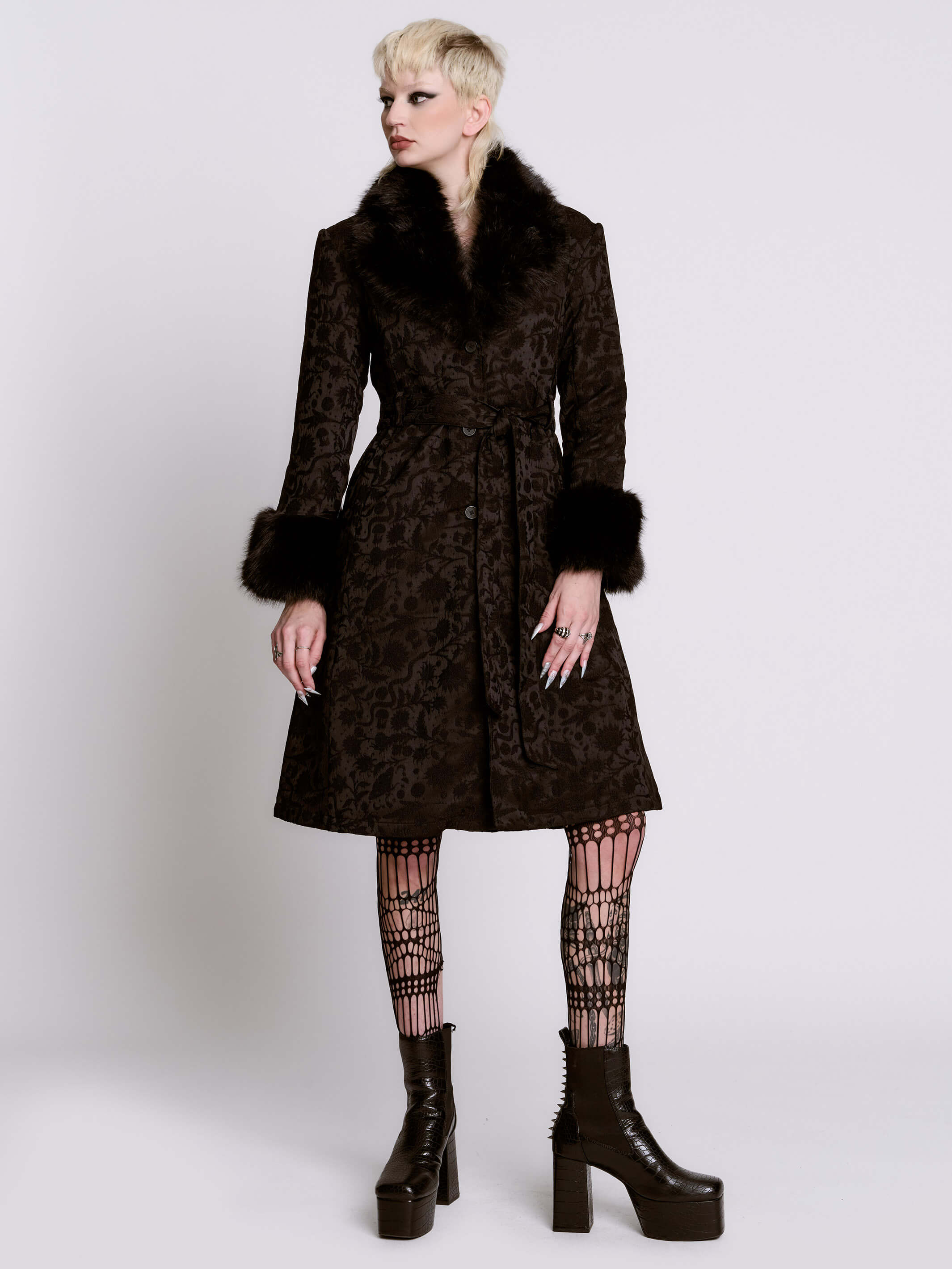 Svetlana Brocade Coat – Midnight Hour