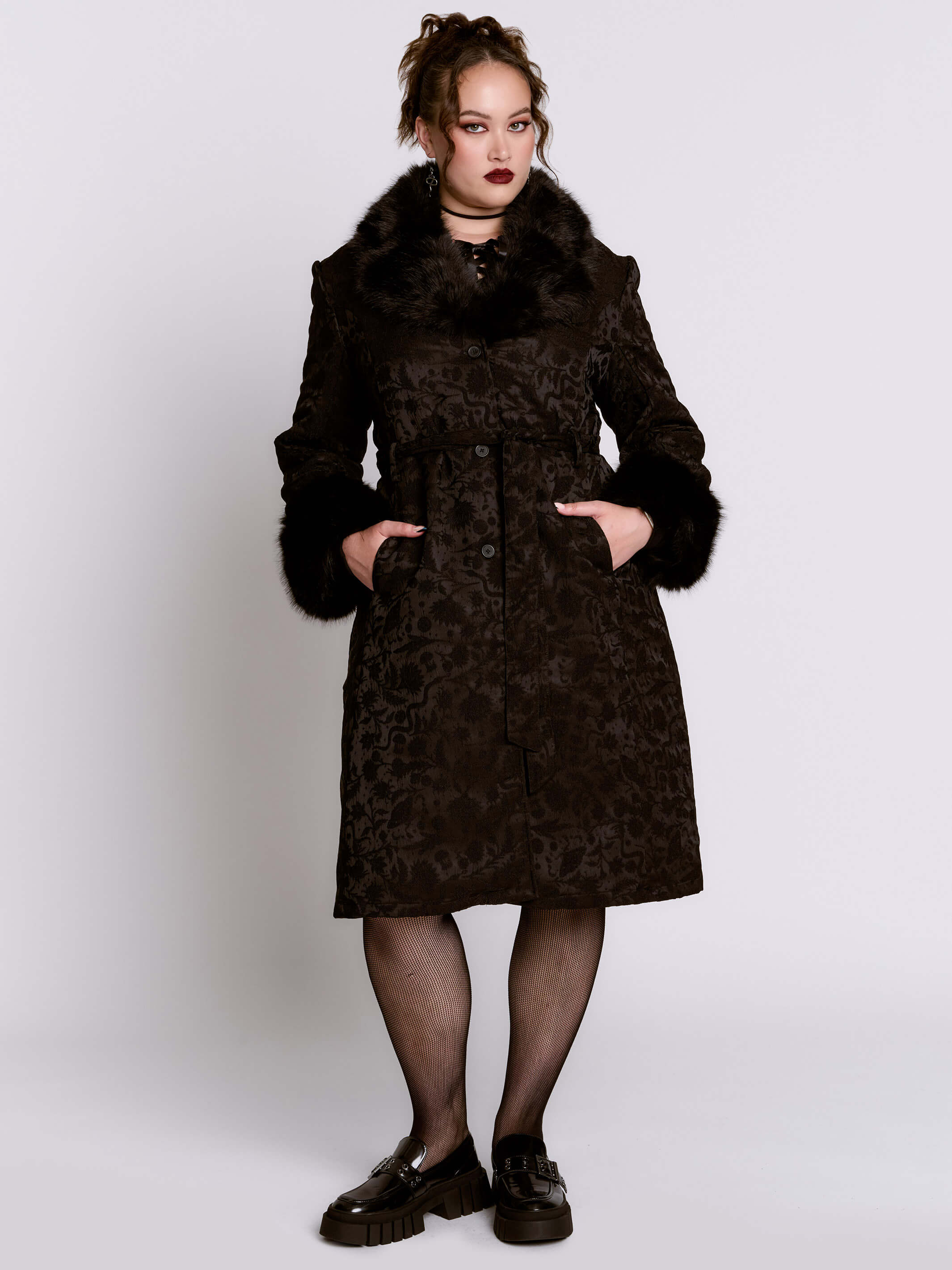 Svetlana Brocade Coat – Midnight Hour