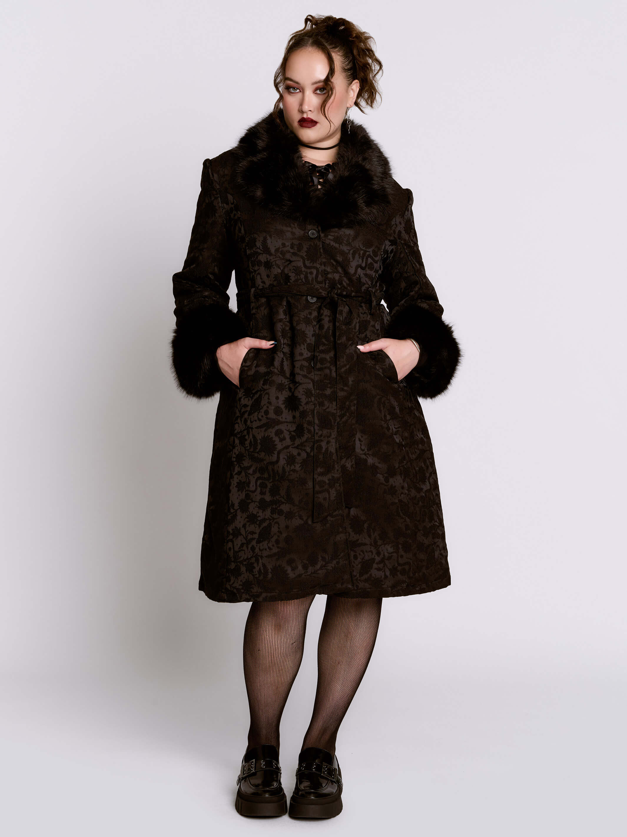 Svetlana Brocade Coat – Midnight Hour