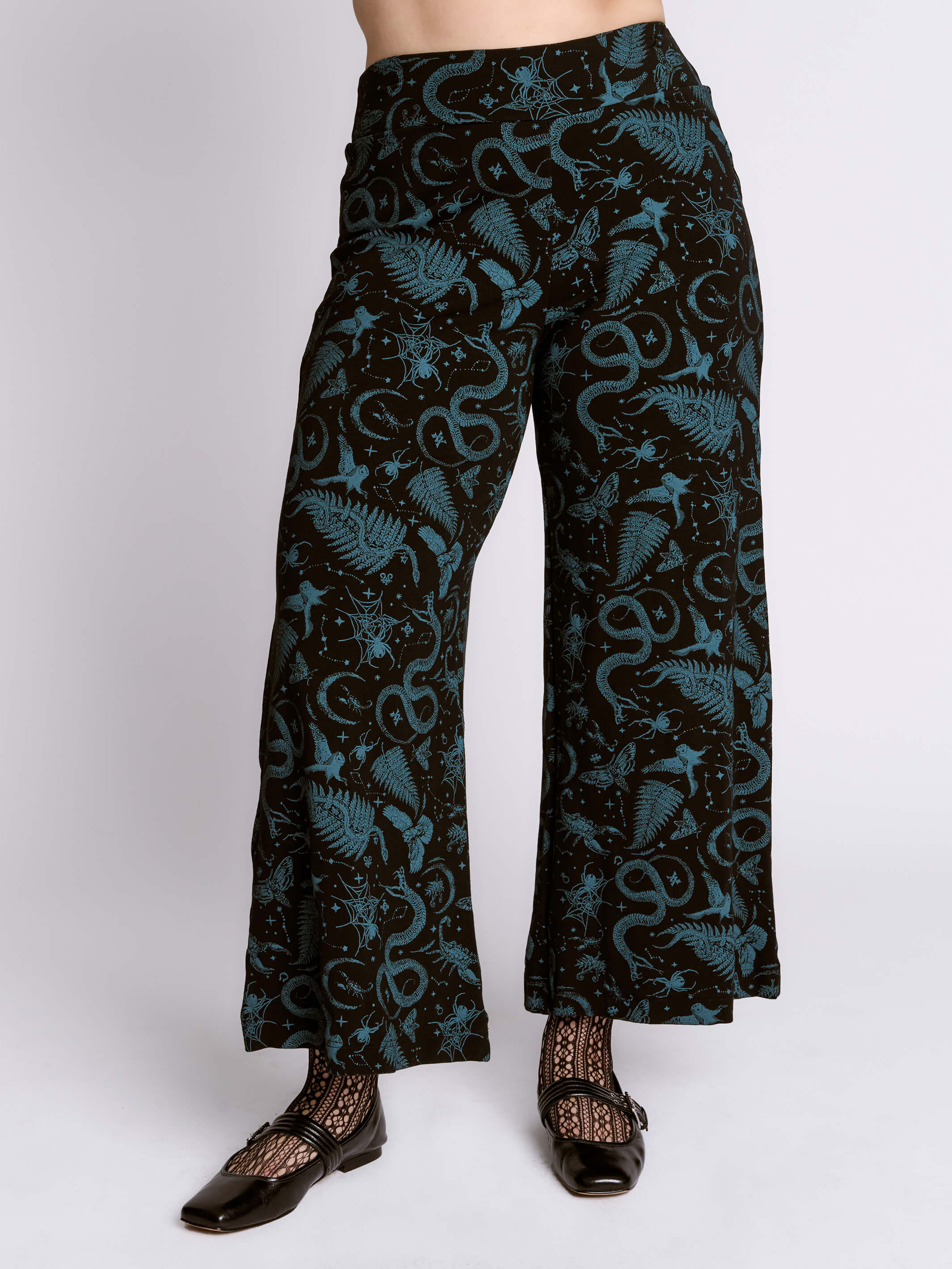 Swamp Life Palazzo Pants – Black Ponte Wide-Leg Pants – Midnight Hour
